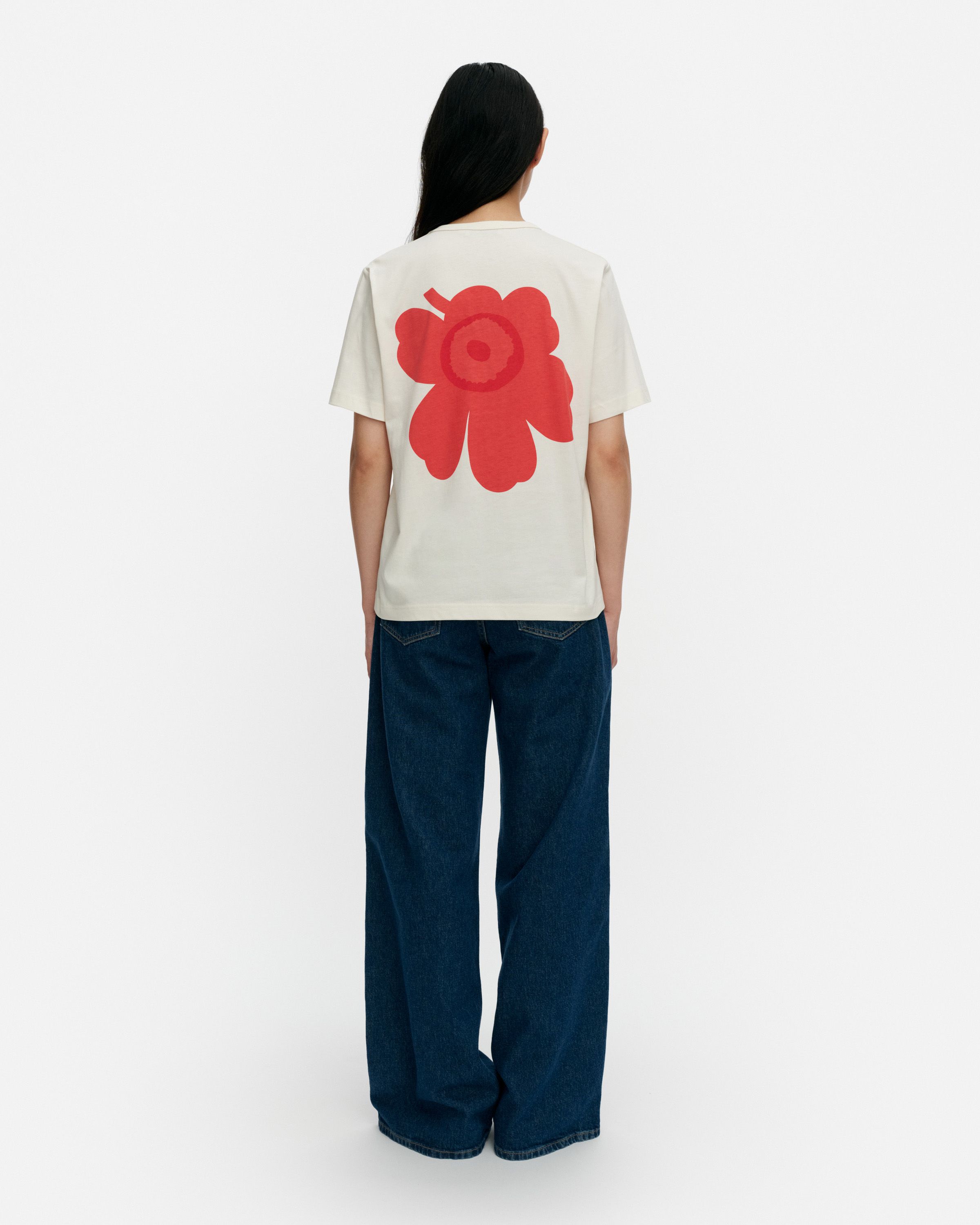 マリメッコ　Erna relaxed Unikko placement Tシャツ Ae Erna Unikko Placement Kioski t-shirt | Marimekko