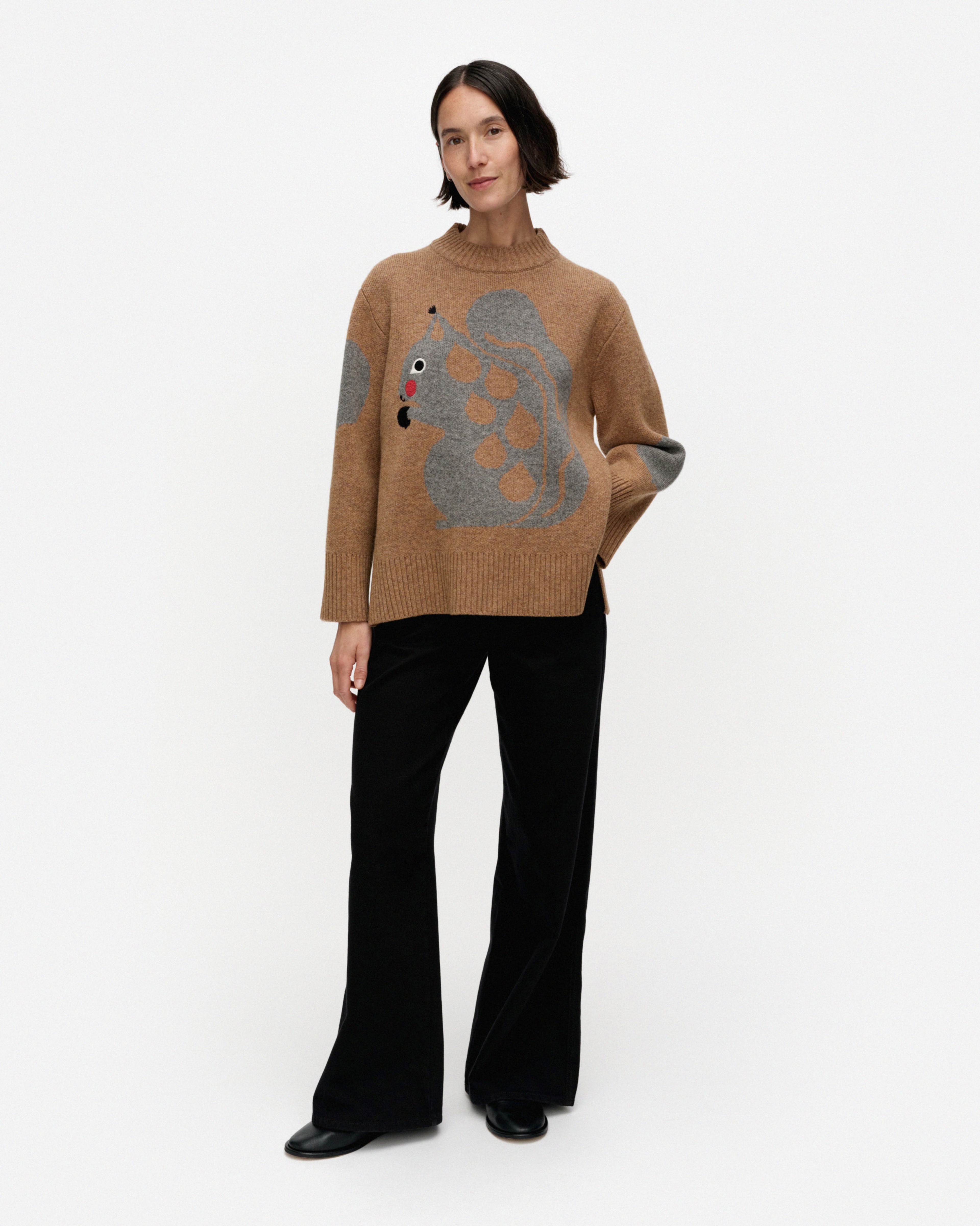 RWS Kuvioitu Kurre, Kioski knitted pullover, brown, grey,