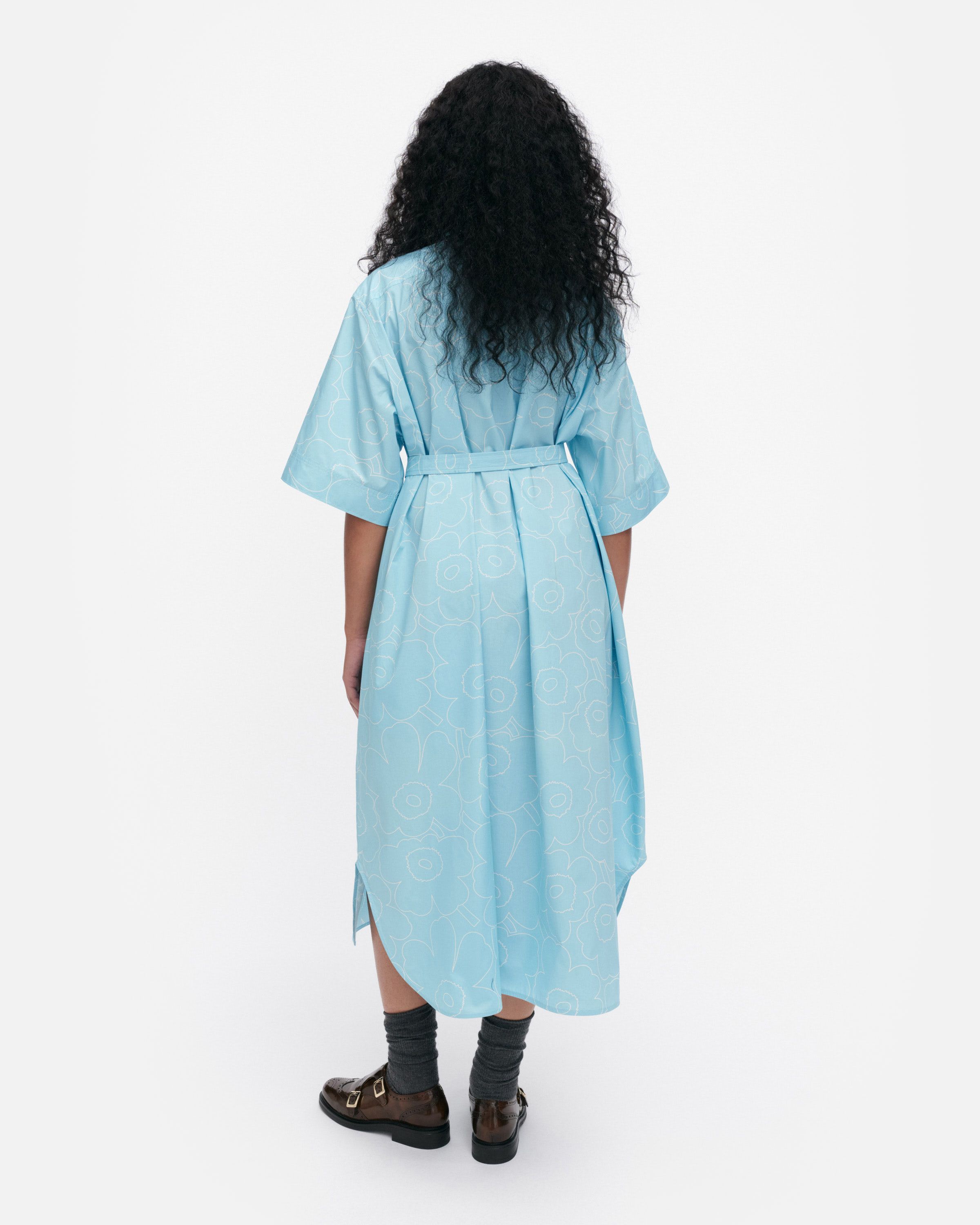 marimekko◆Popliini Piirto Unikko コットン ワンピース/ Blue Popliini Piirto Unikko Dress | Marimekko