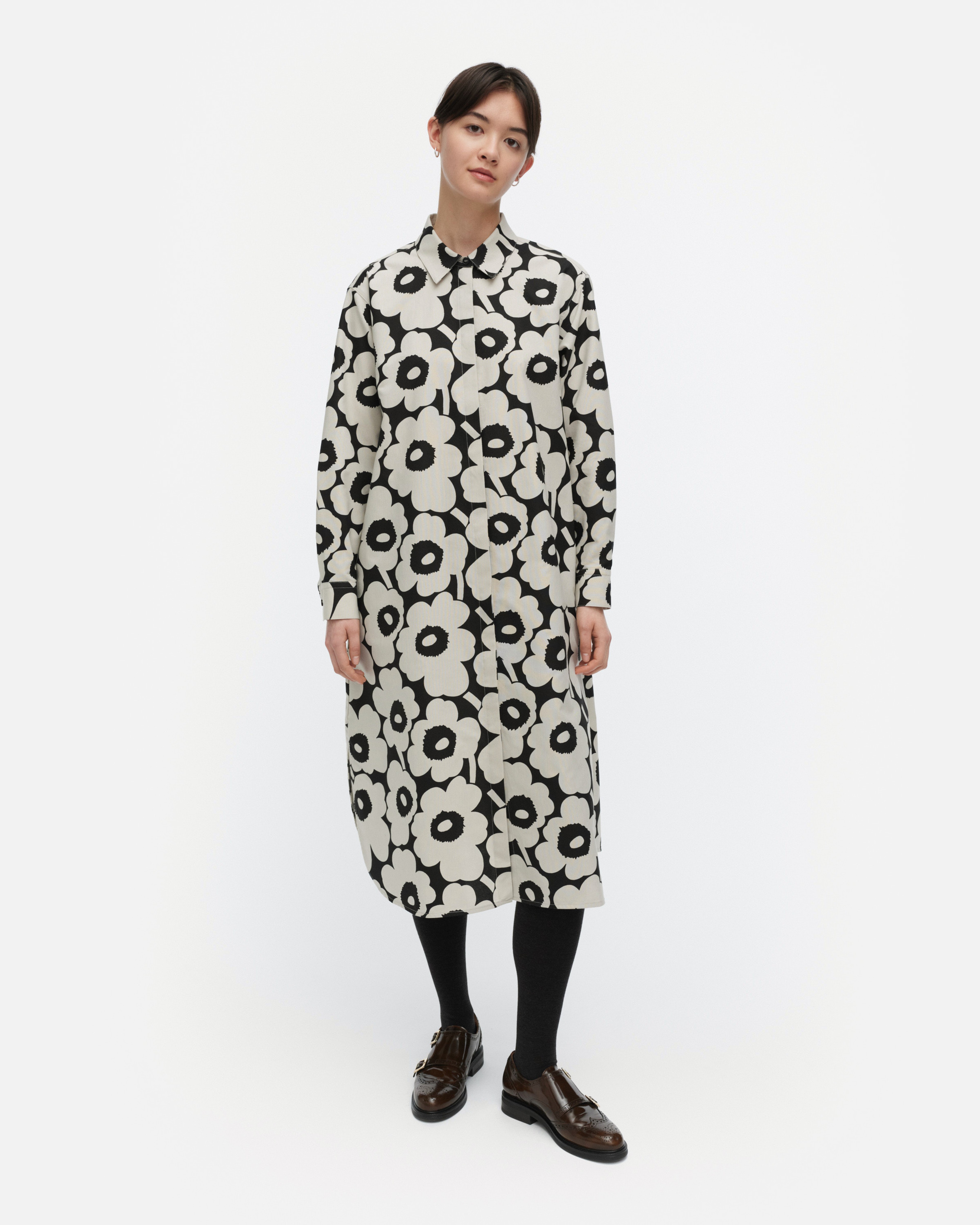 Runoelma Unikko, Dress, light grey, black,