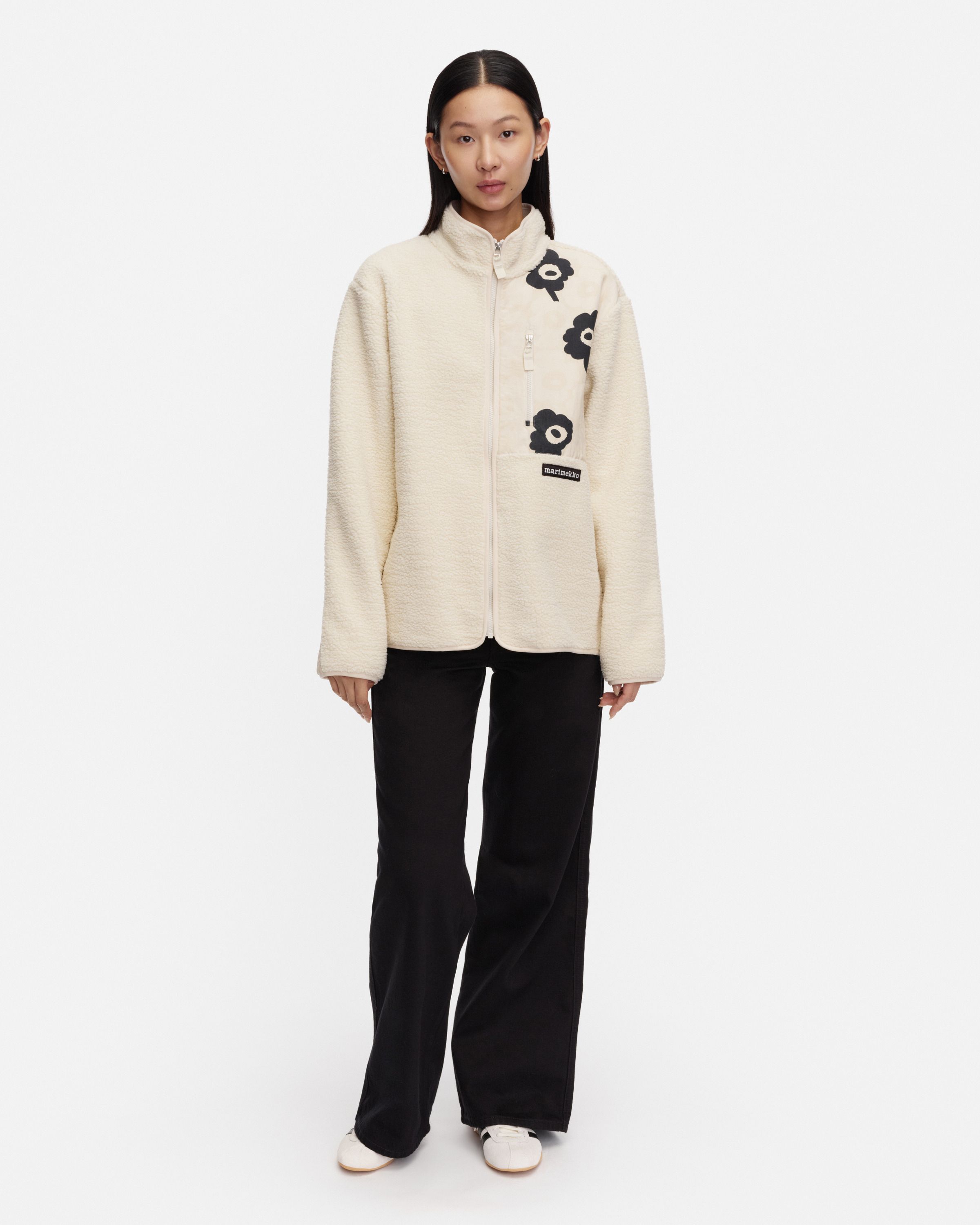 Vaellus Mini Unikko Kioski coat off white, white, black | Marimekko