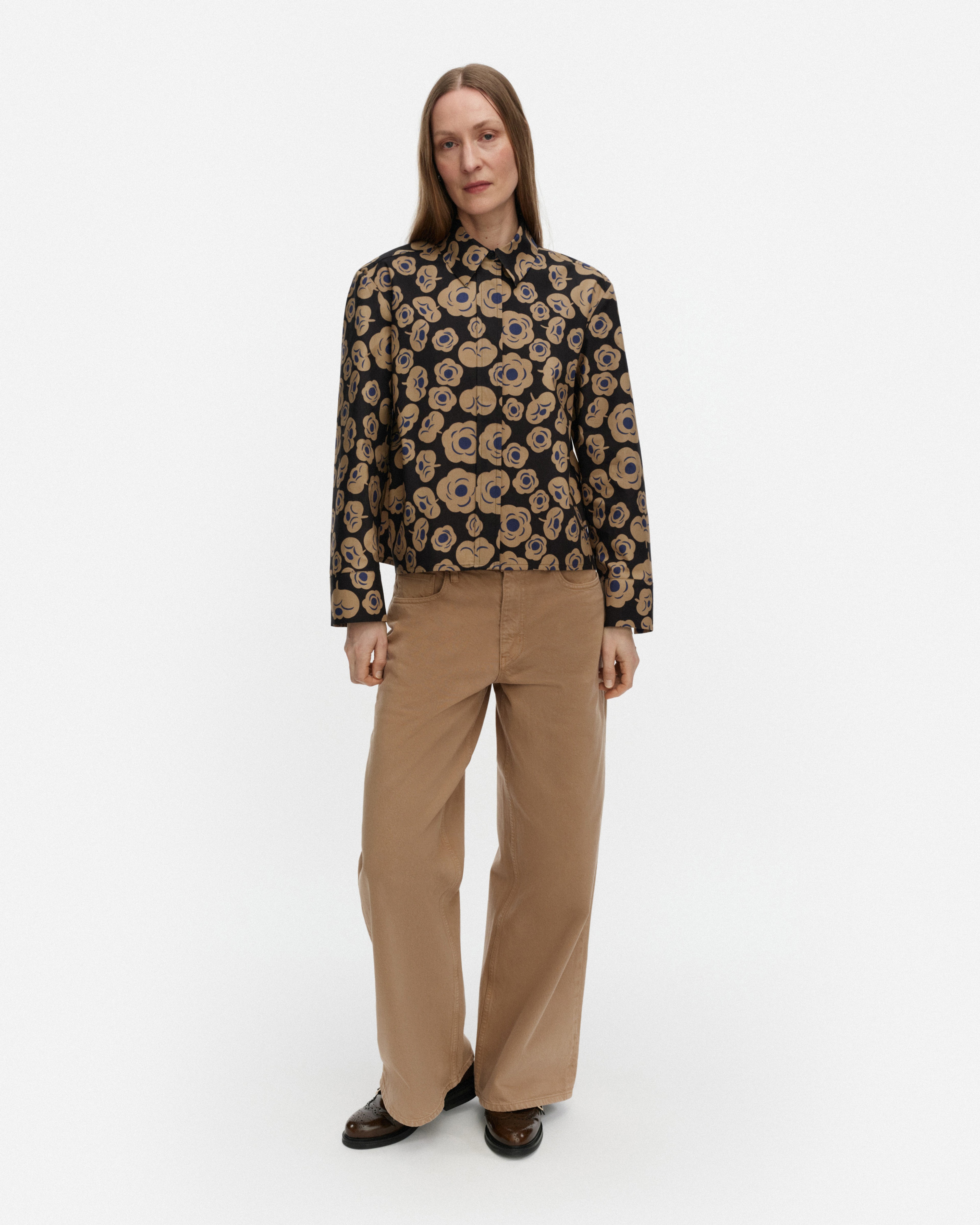 Luotta Tumma, Bluse, Schwarz, Beige, Blau,