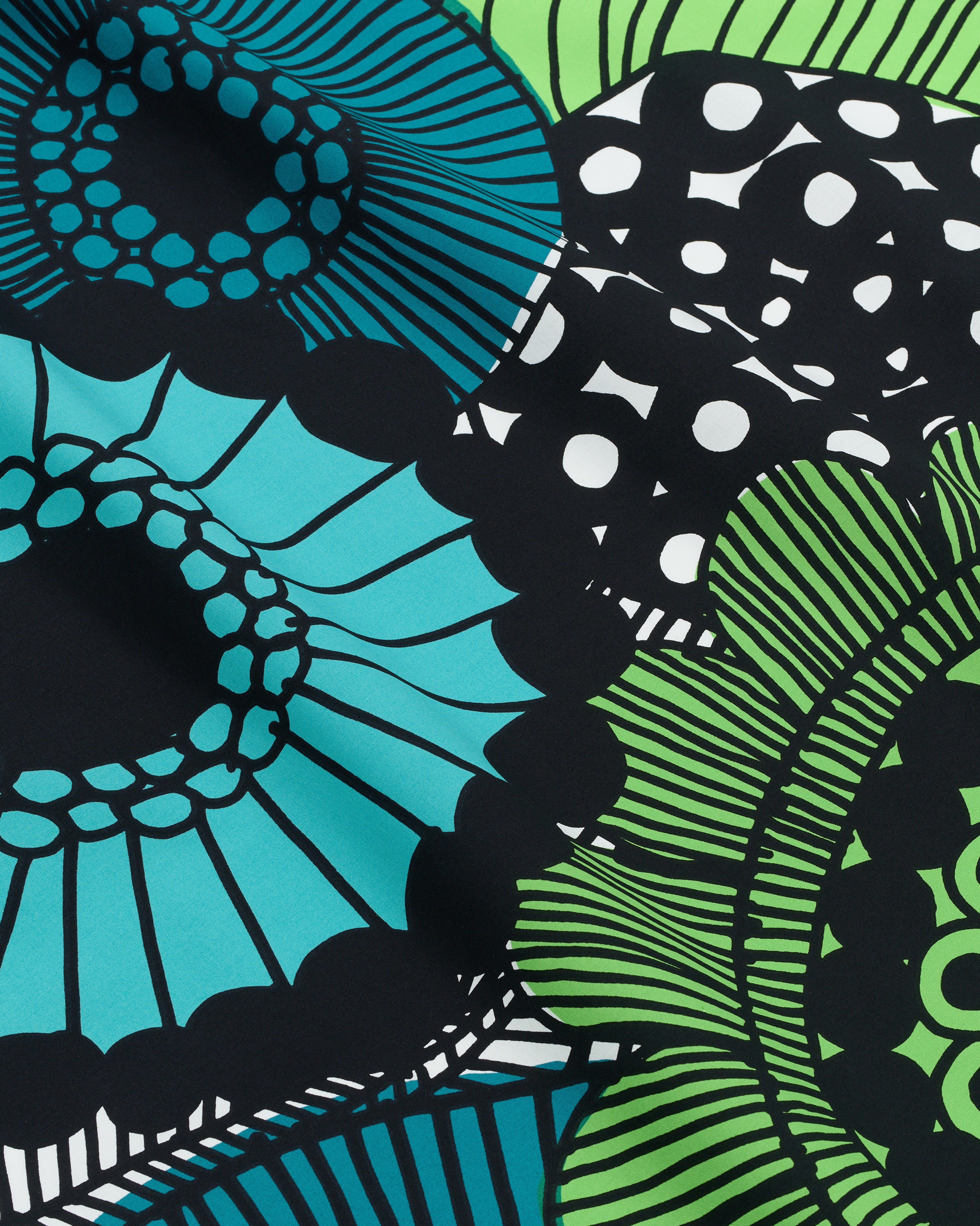 Siirtolapuutarha, Cotton fabric, white, green, black,