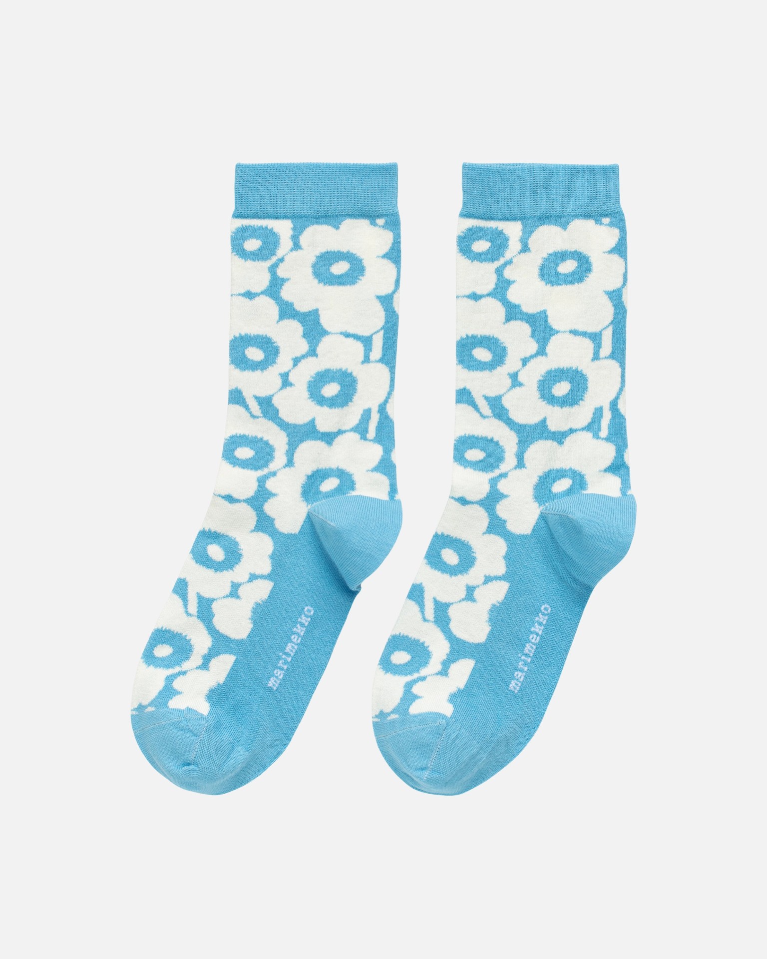Linjaus Unikko, Socks, light blue, off white,