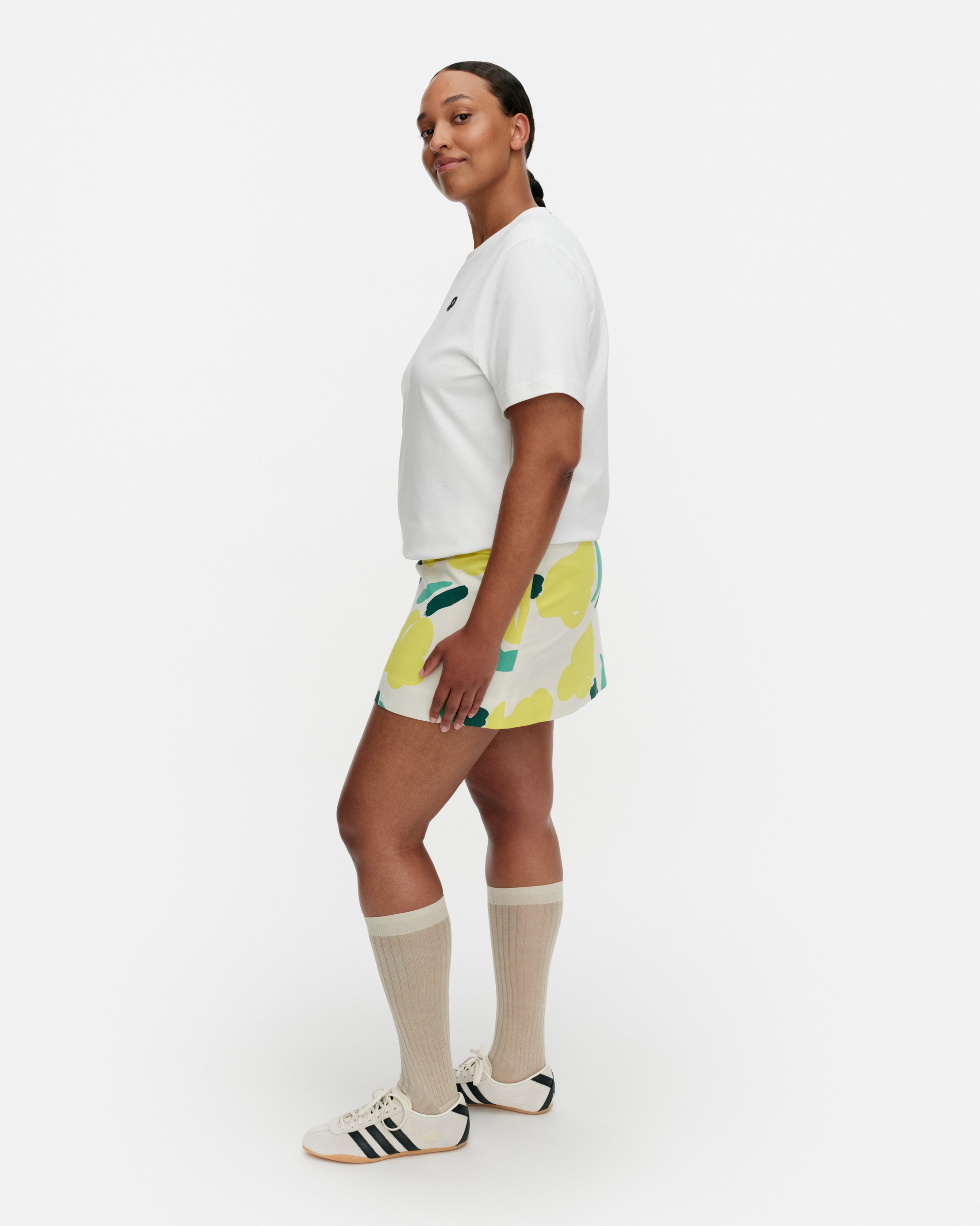 Kokoaminen Lemmitty, Skirt, off white, yellow, green,