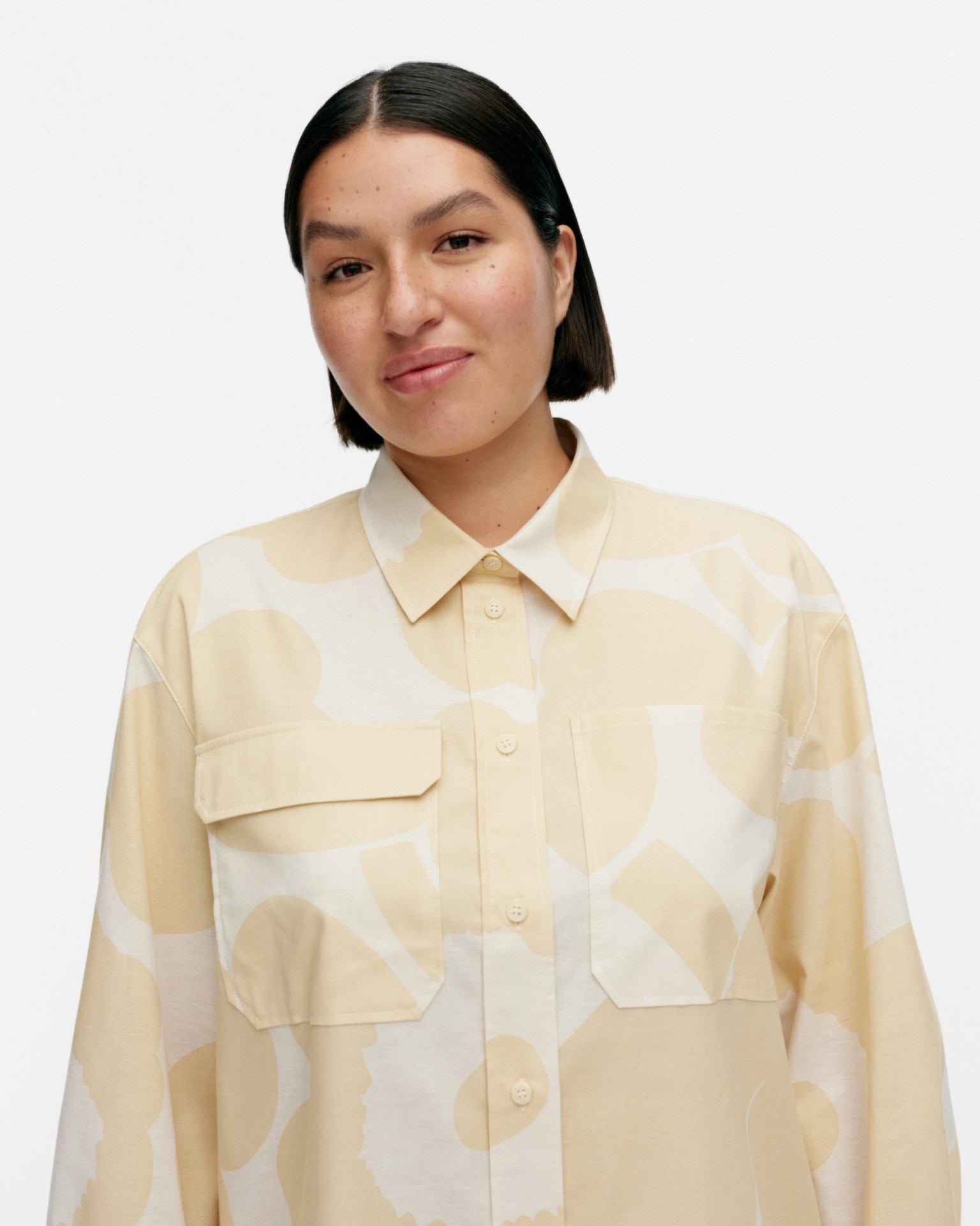 Mystiikka Unikko, Cotton shirt, light yellow, beige,