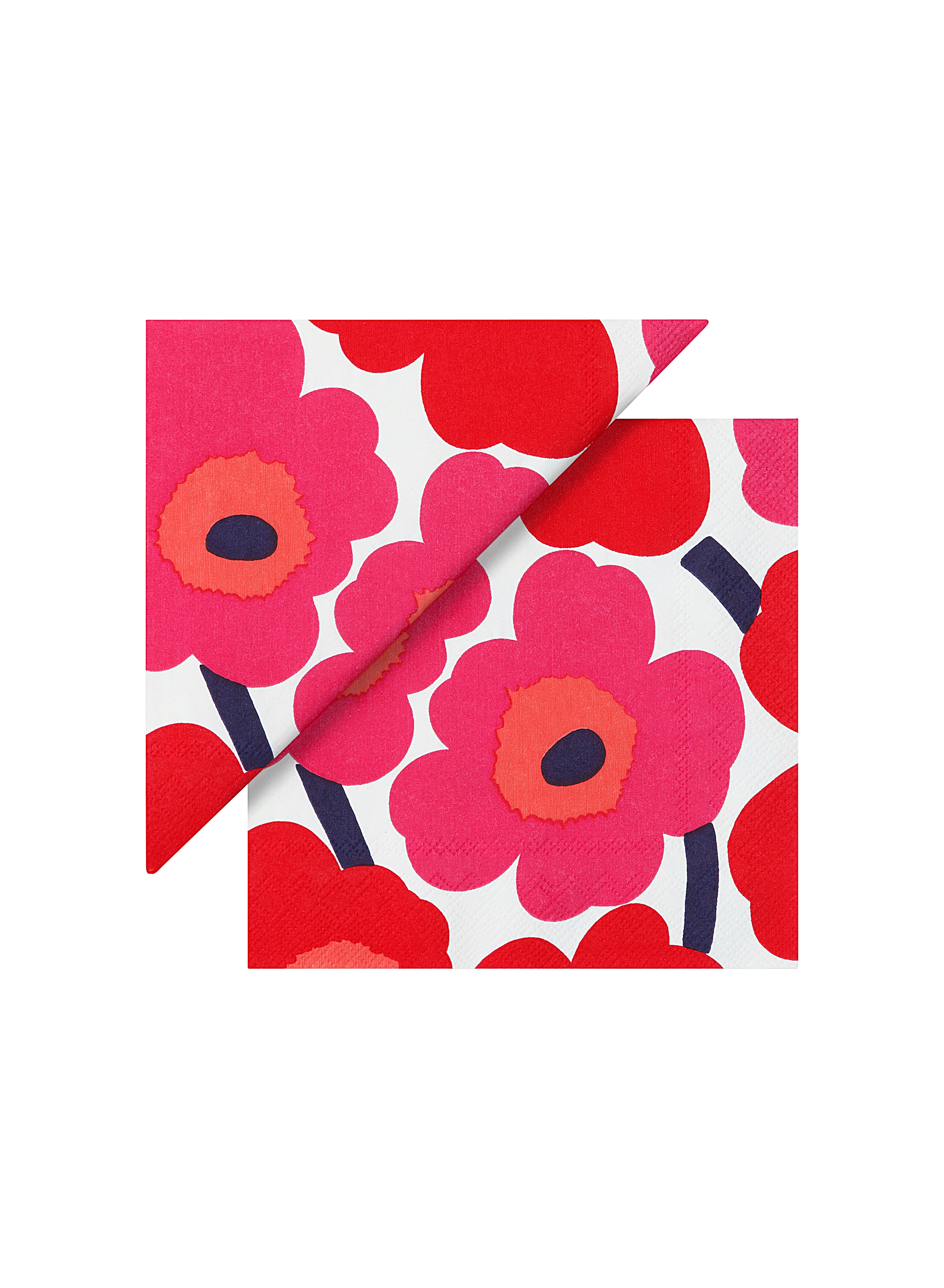 Unikko, Paper napkin 25 x 25 cm, white,red,fuchsia,