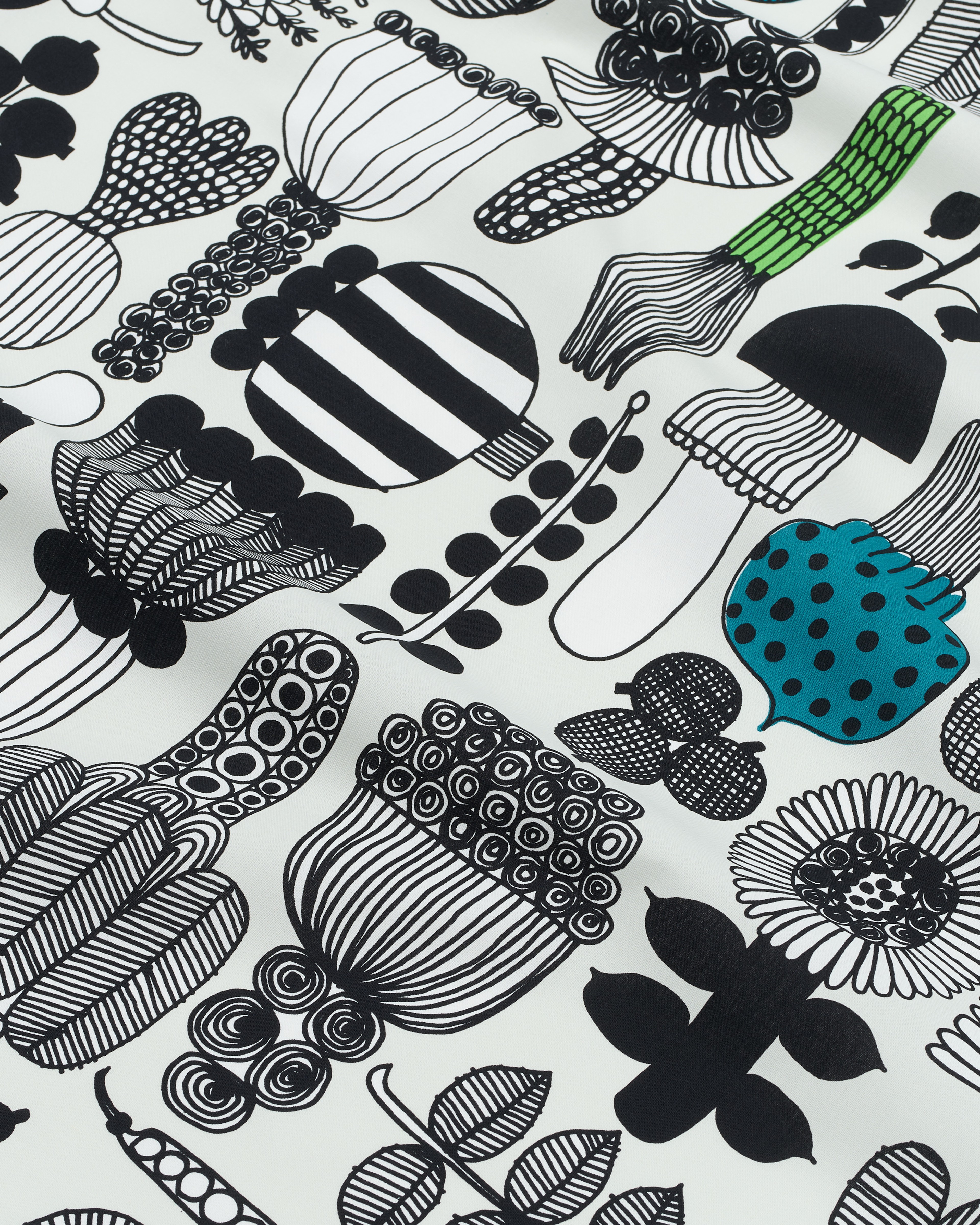Puutarhurin parhaat, Cotton fabric, light gray,green,black,
