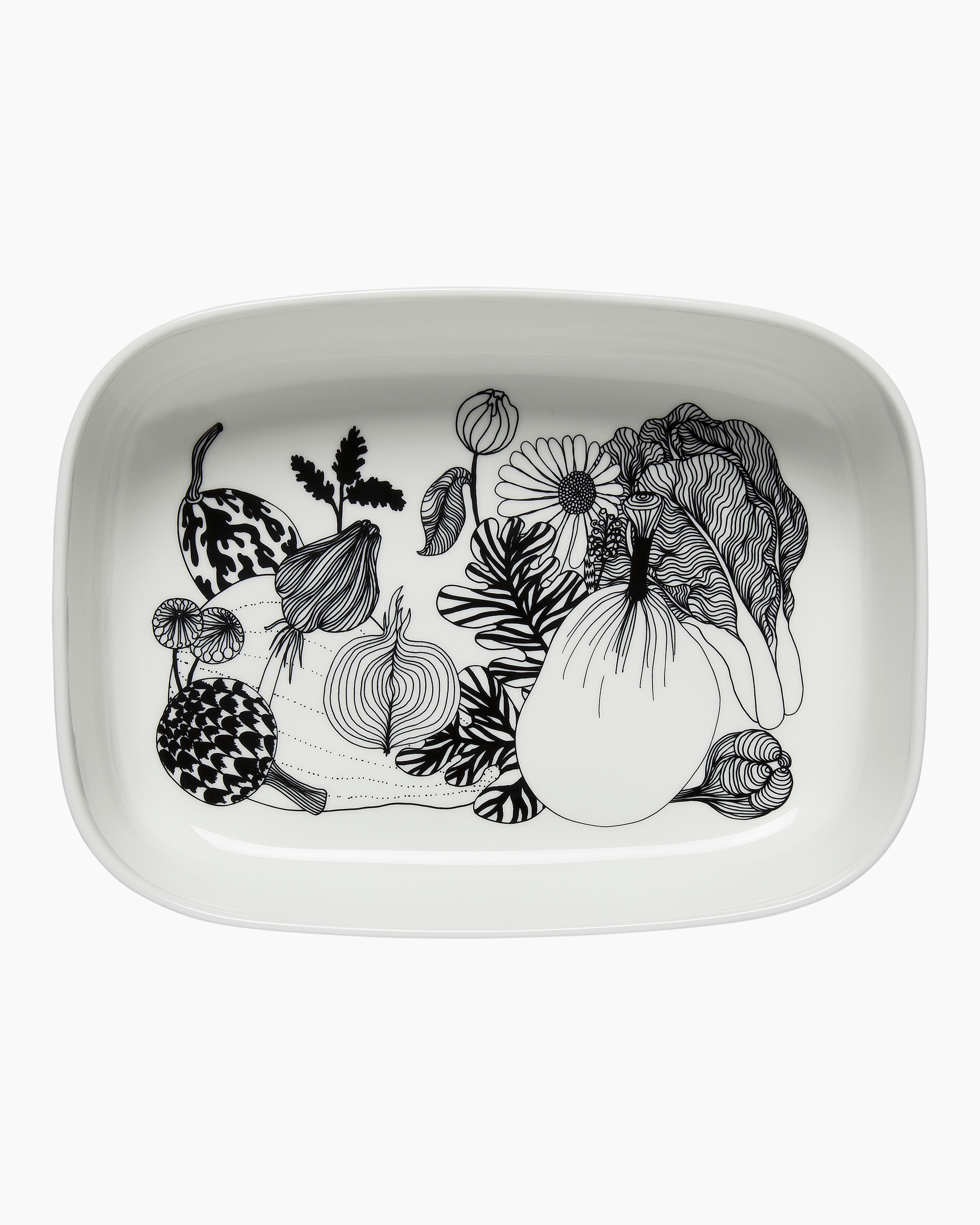 Siirtolapuutarha, Serving dish, white,black,