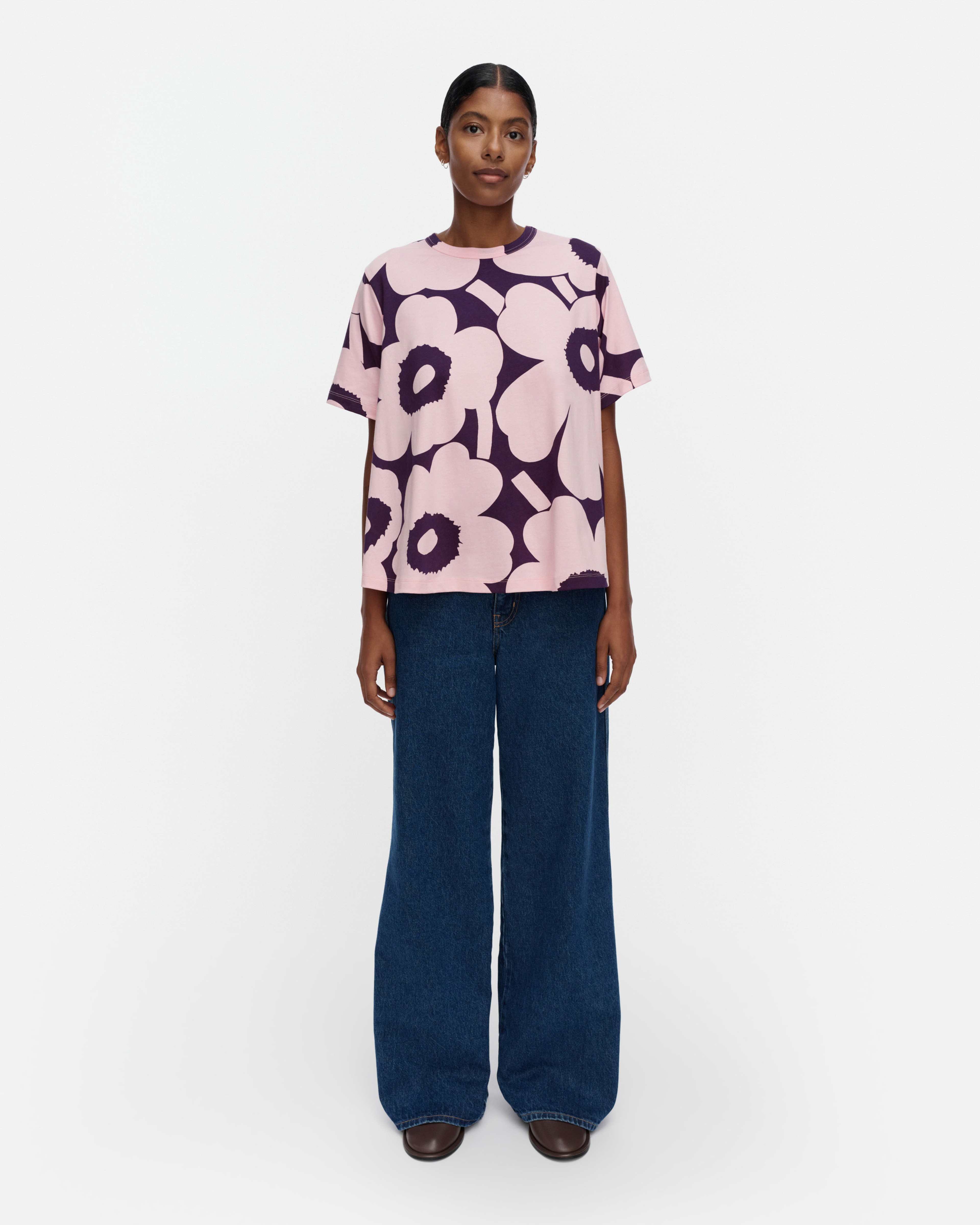 Pisteytys Unikko, Blouse, light pink, dark purple,