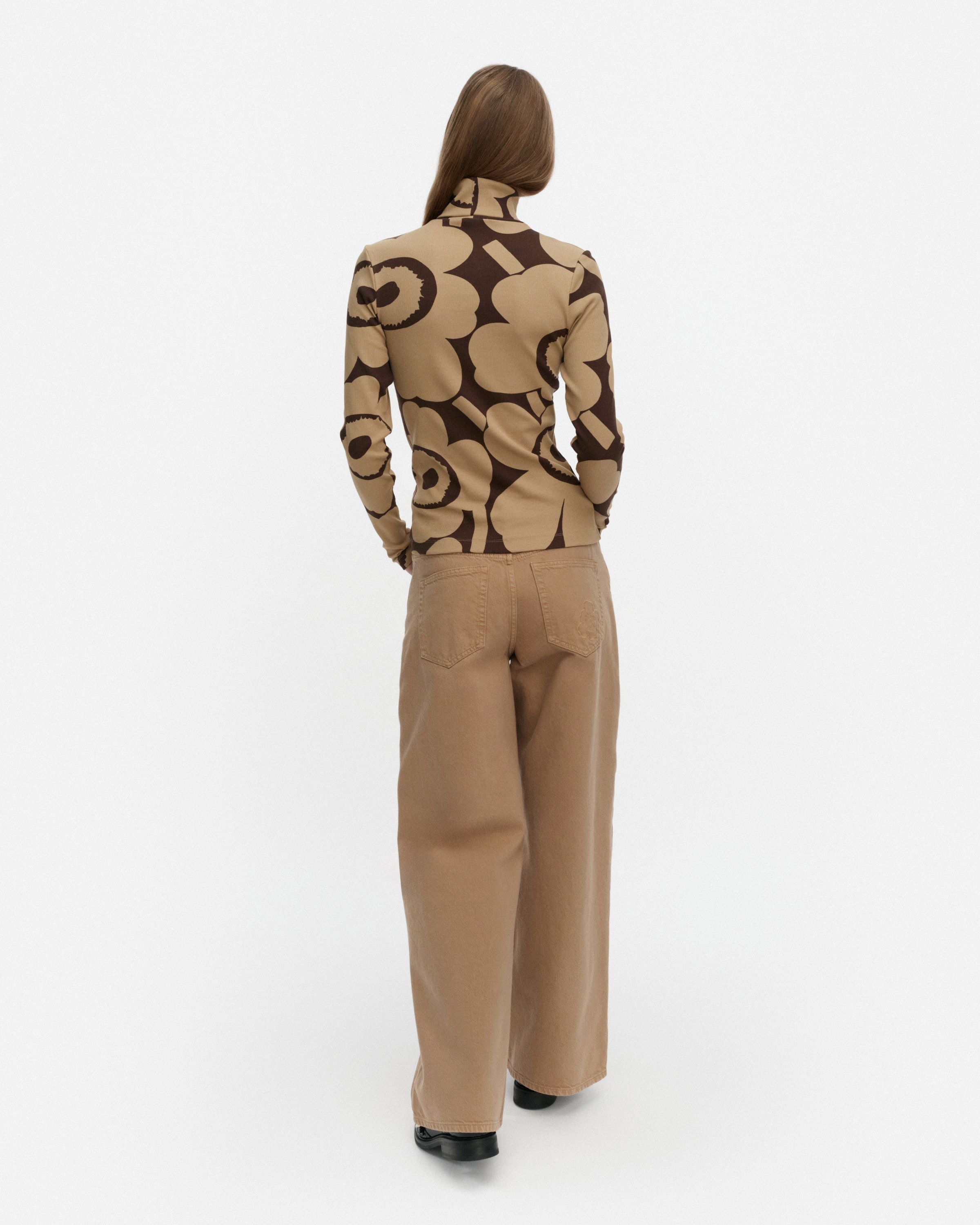 Emali Unikko Turtleneck shirt brown, dark brown | Marimekko