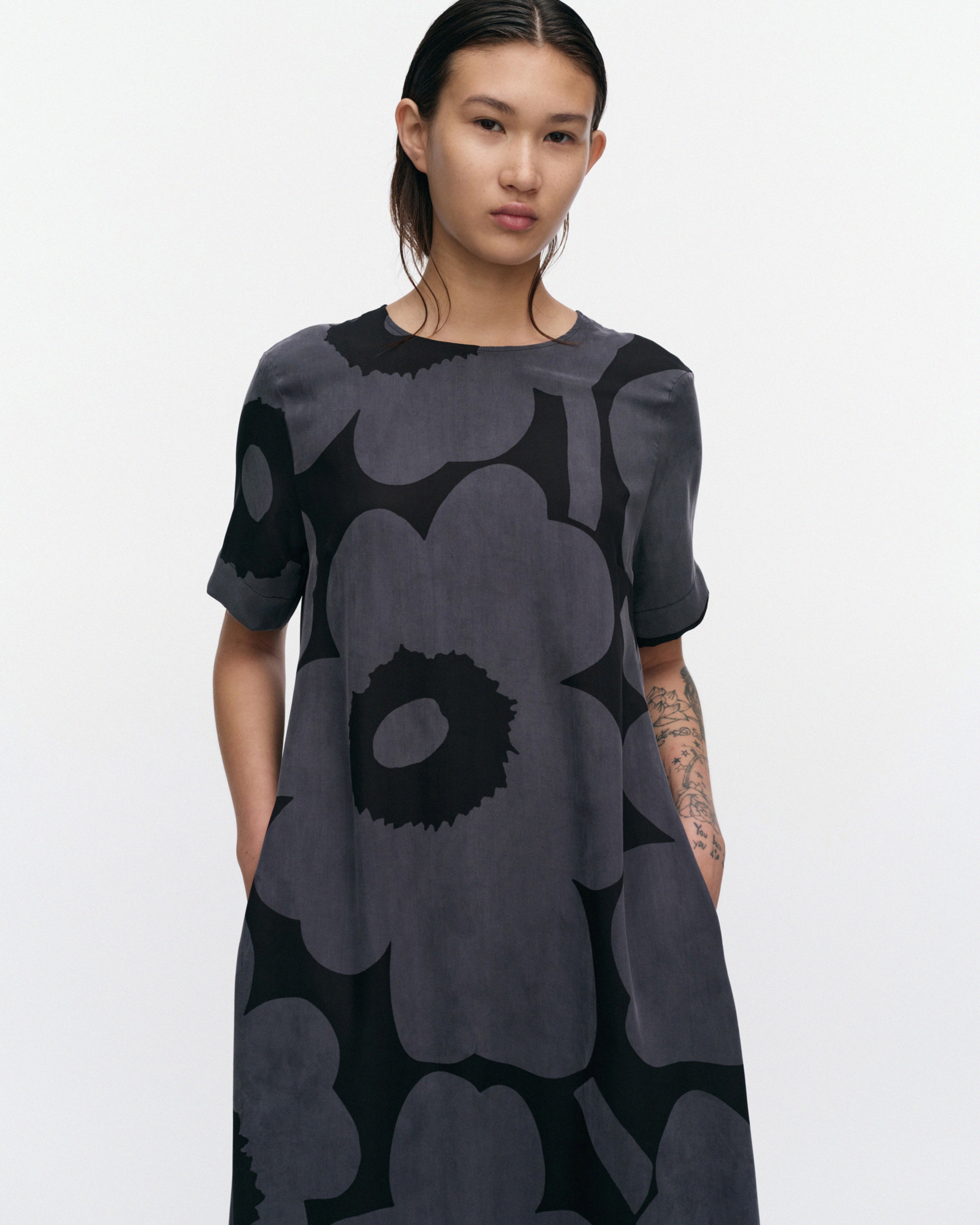 Taipale Unikko, Dress, bluish grey, black,