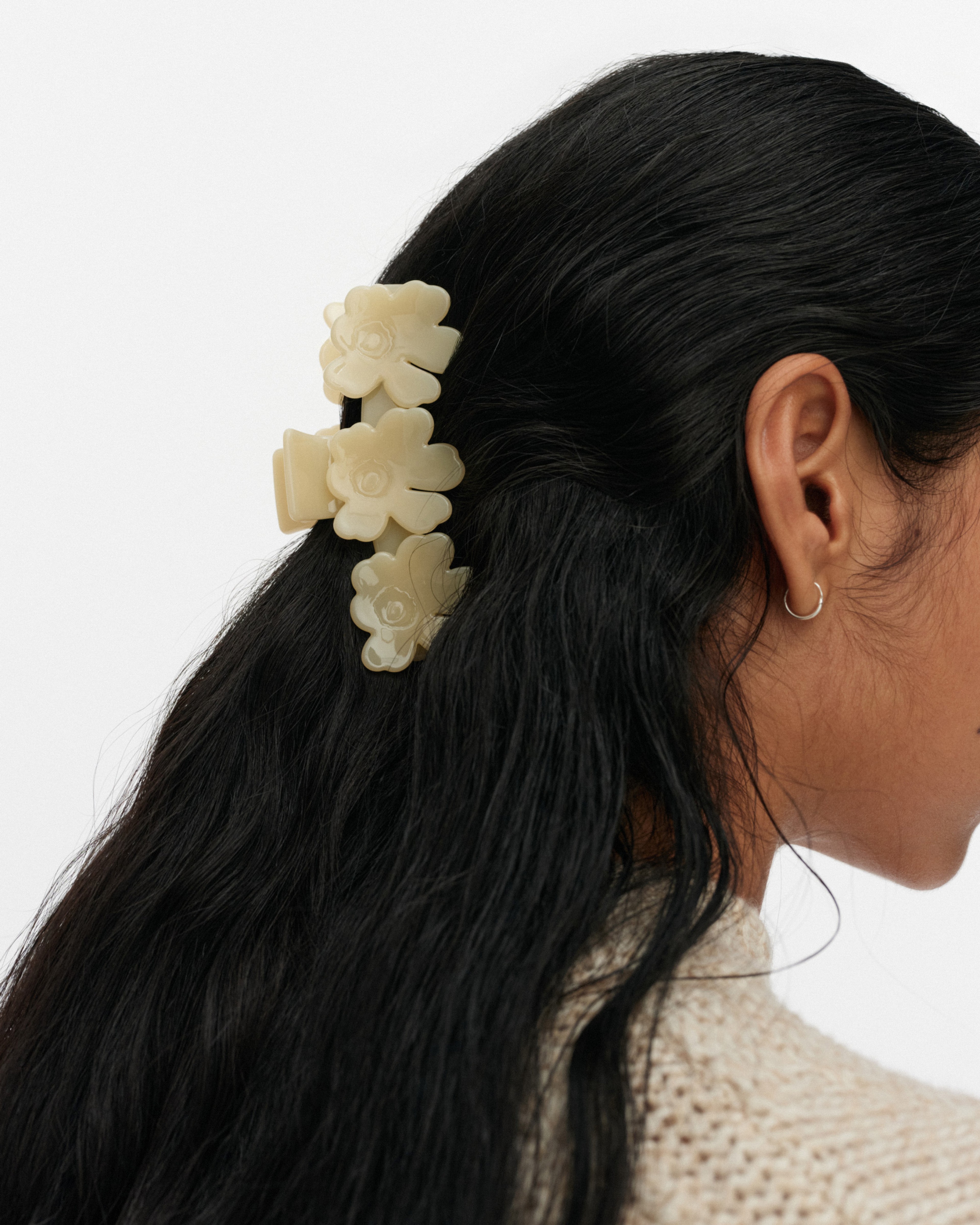 Mini Unikko Hair Clip, beige,