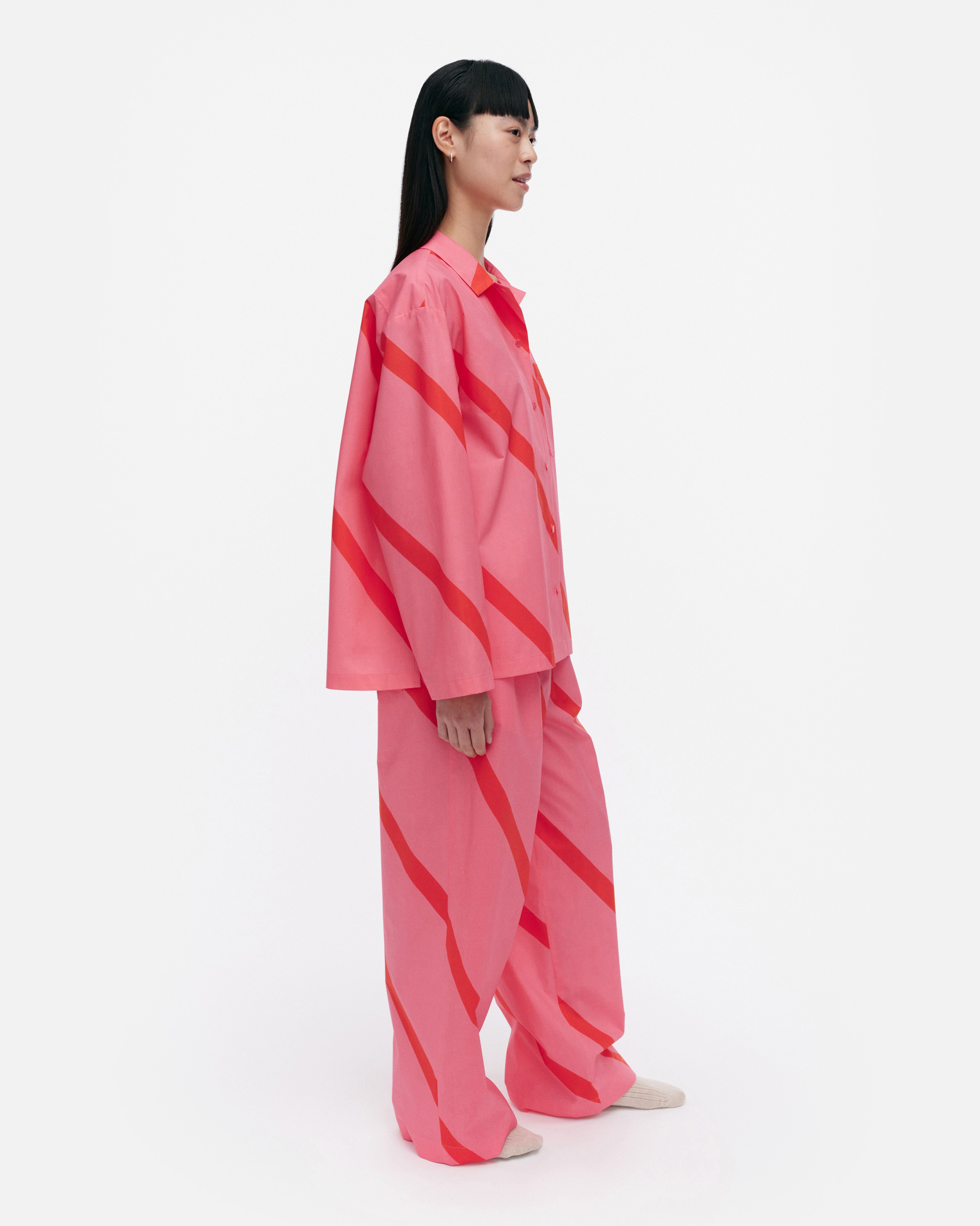 Vilke Basso / Laila Gohar for Marimekko, Pajama pants, rose, red,