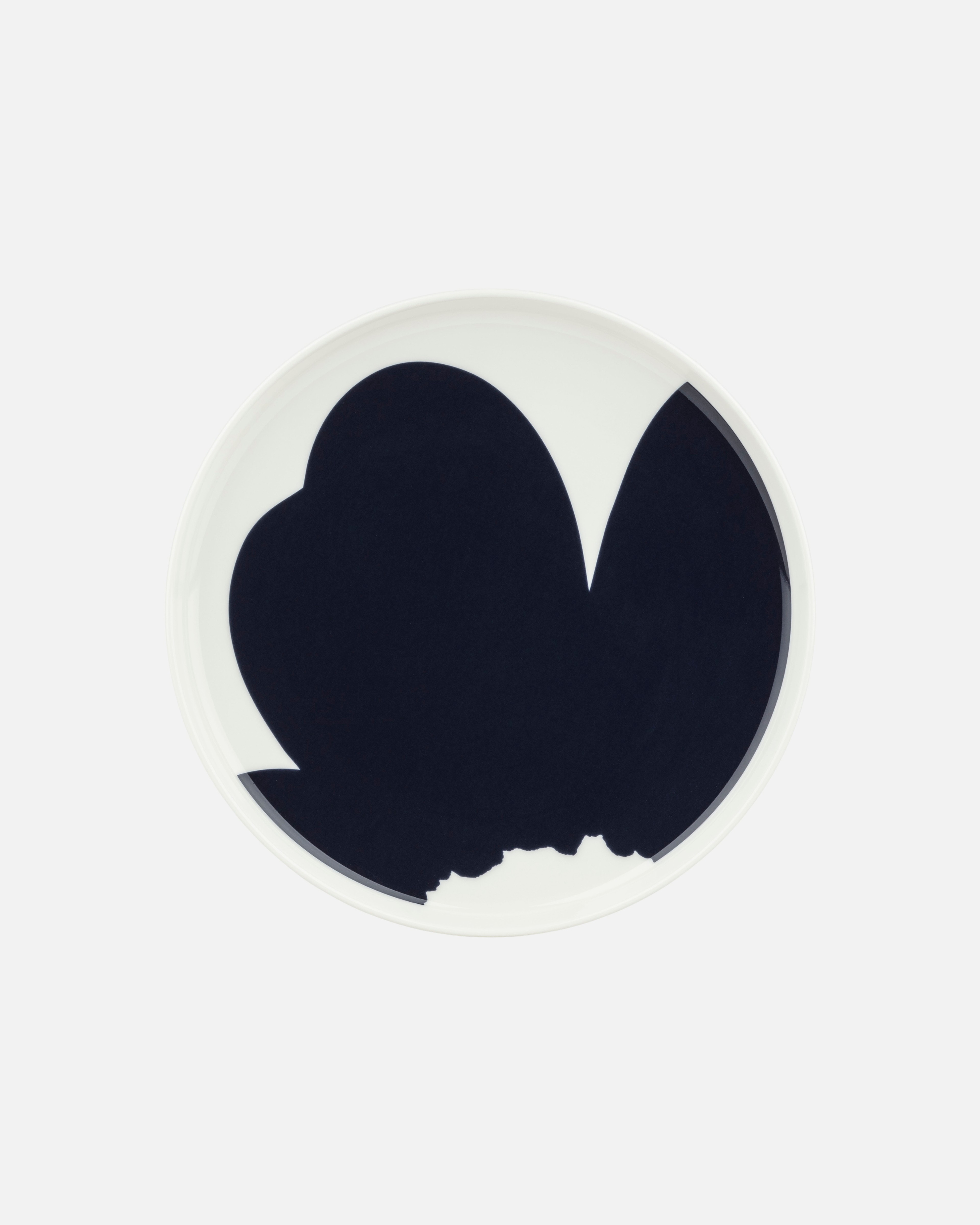 Oiva / Iso Unikko, Plate 25 cm, white, dk.blue,