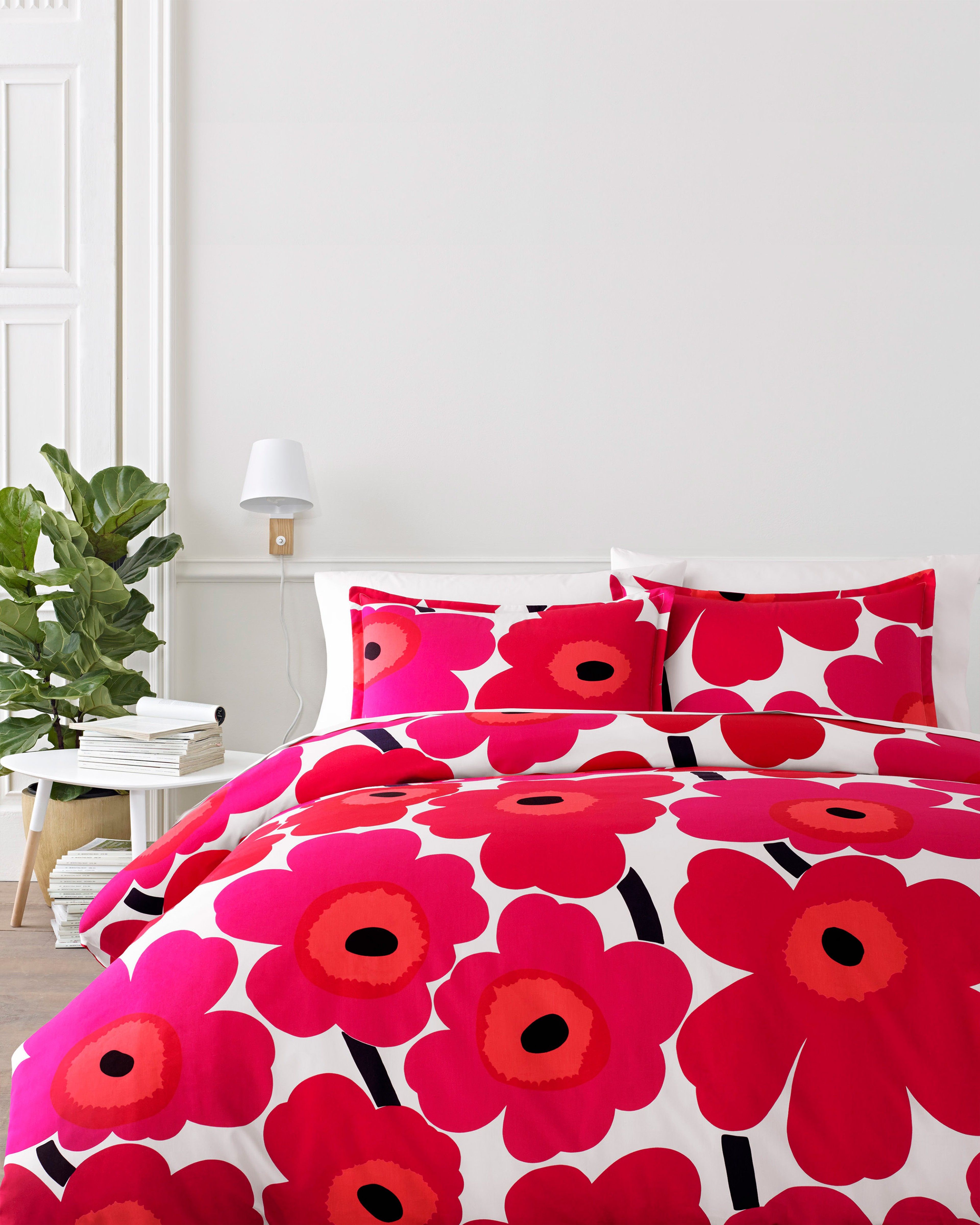 Unikko King, Duvet cover set, white, red,