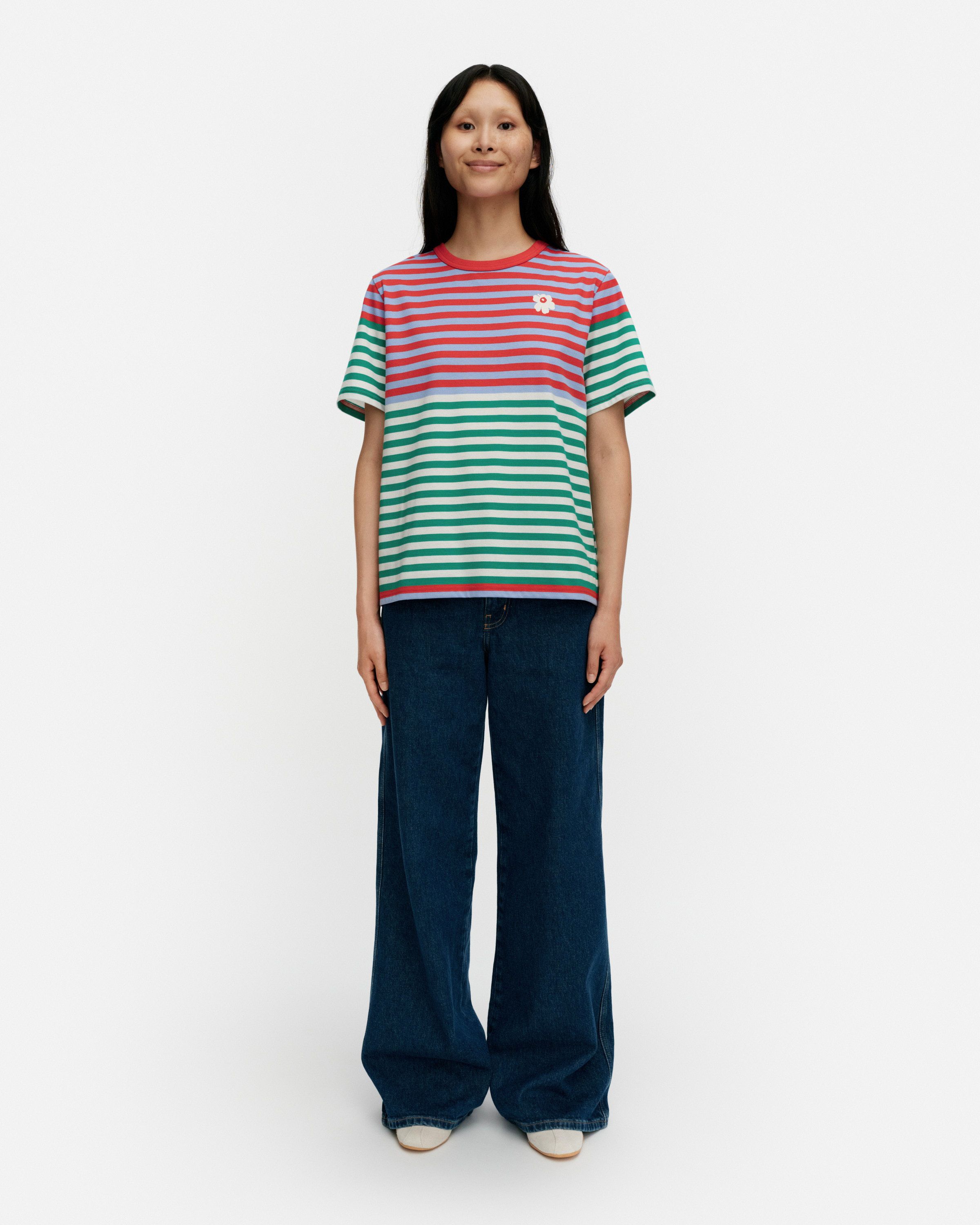 marimekko Unikko Tシャツ Tasaraita Unikko Kioski t-shirt | Marimekko