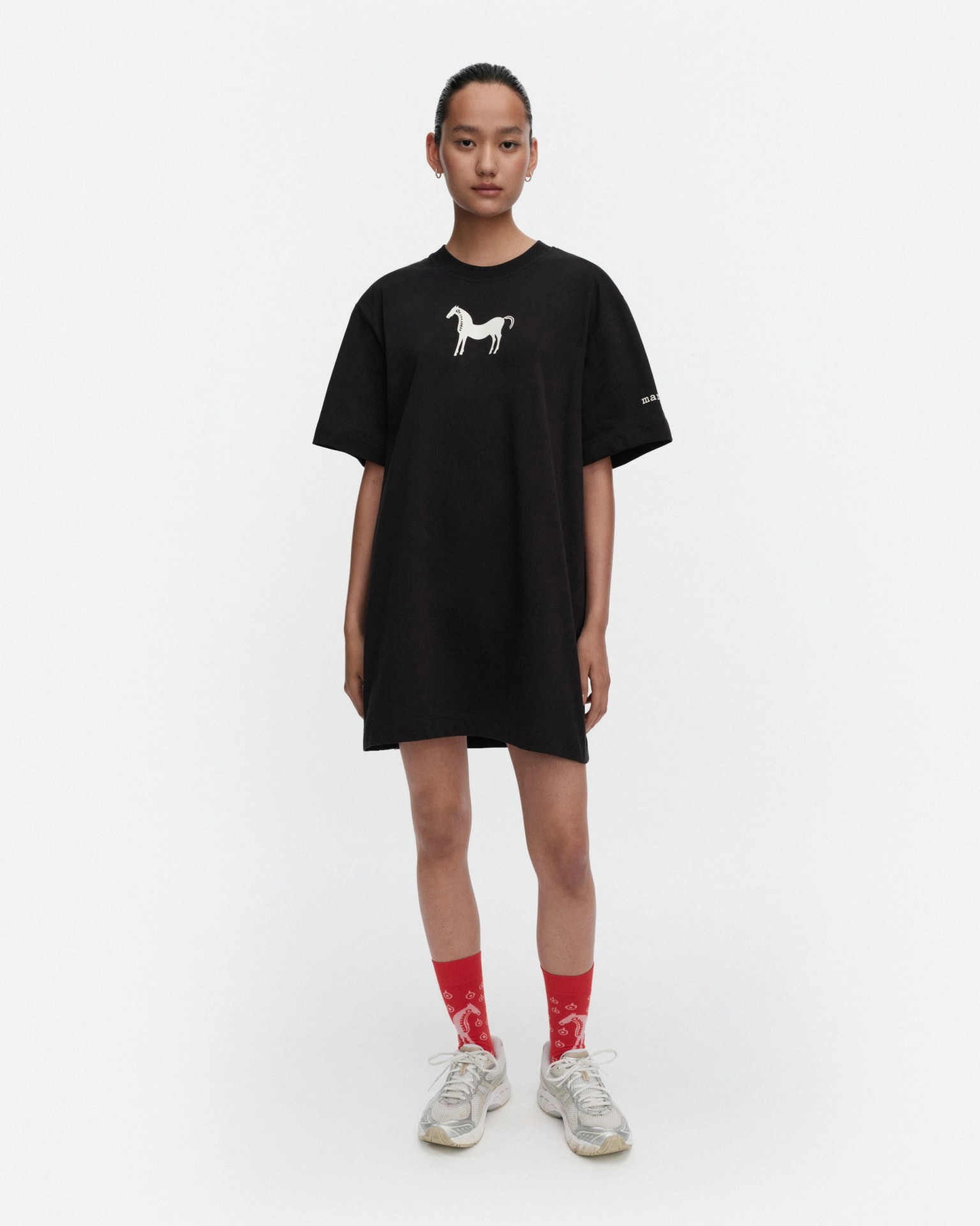 Rastit Musta Tamma Placement, Kioski dress, black, off-white,