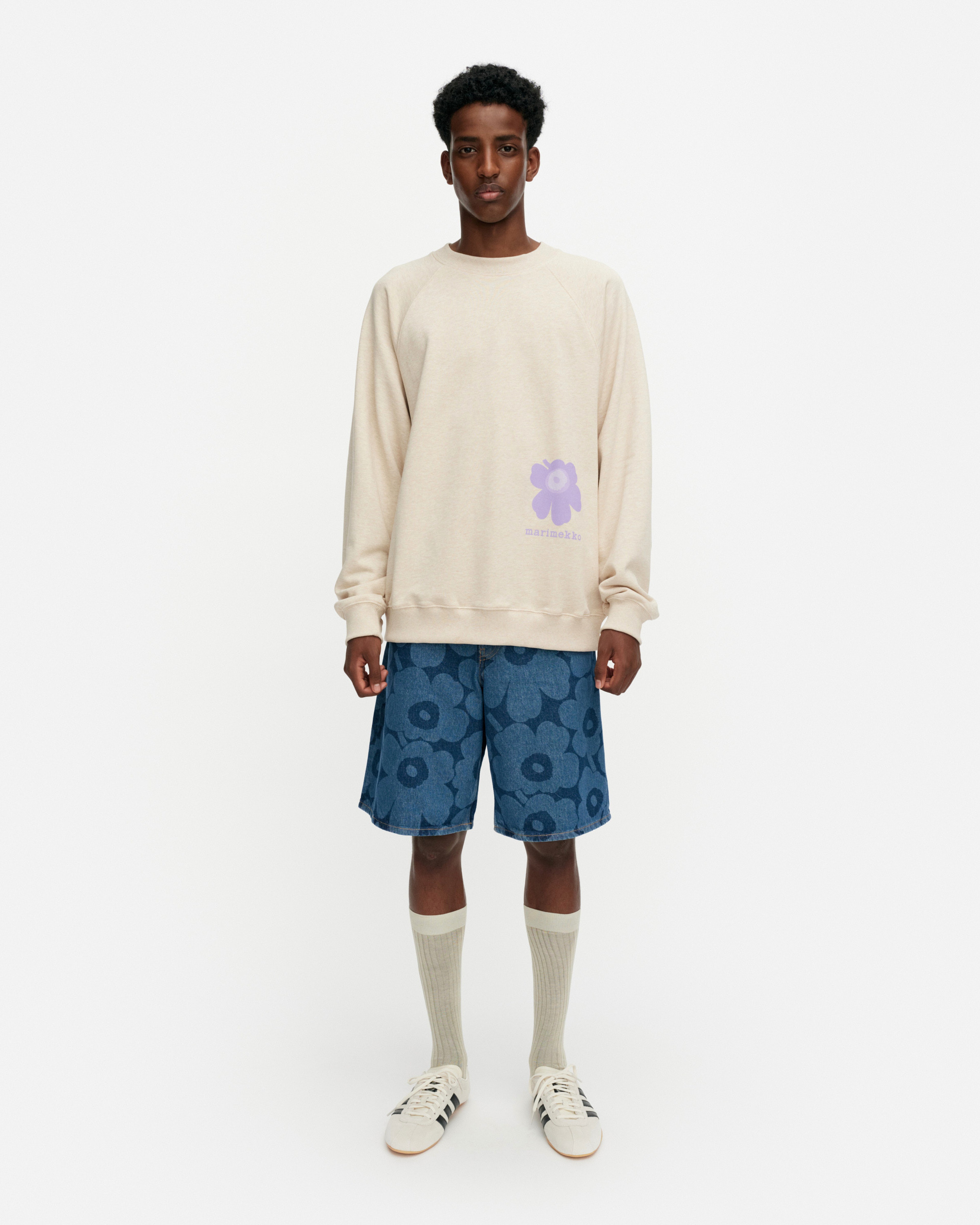 Riemu Unikko Placement, Kioski sweatshirt, beige melange, lilac,