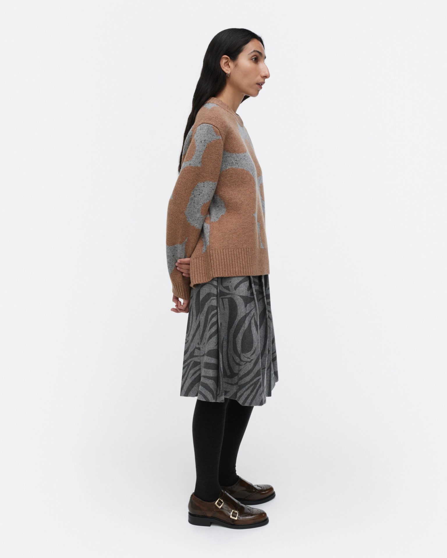 RWS Virtaus Unikko, Knitted wool pullover, light brown, grey,
