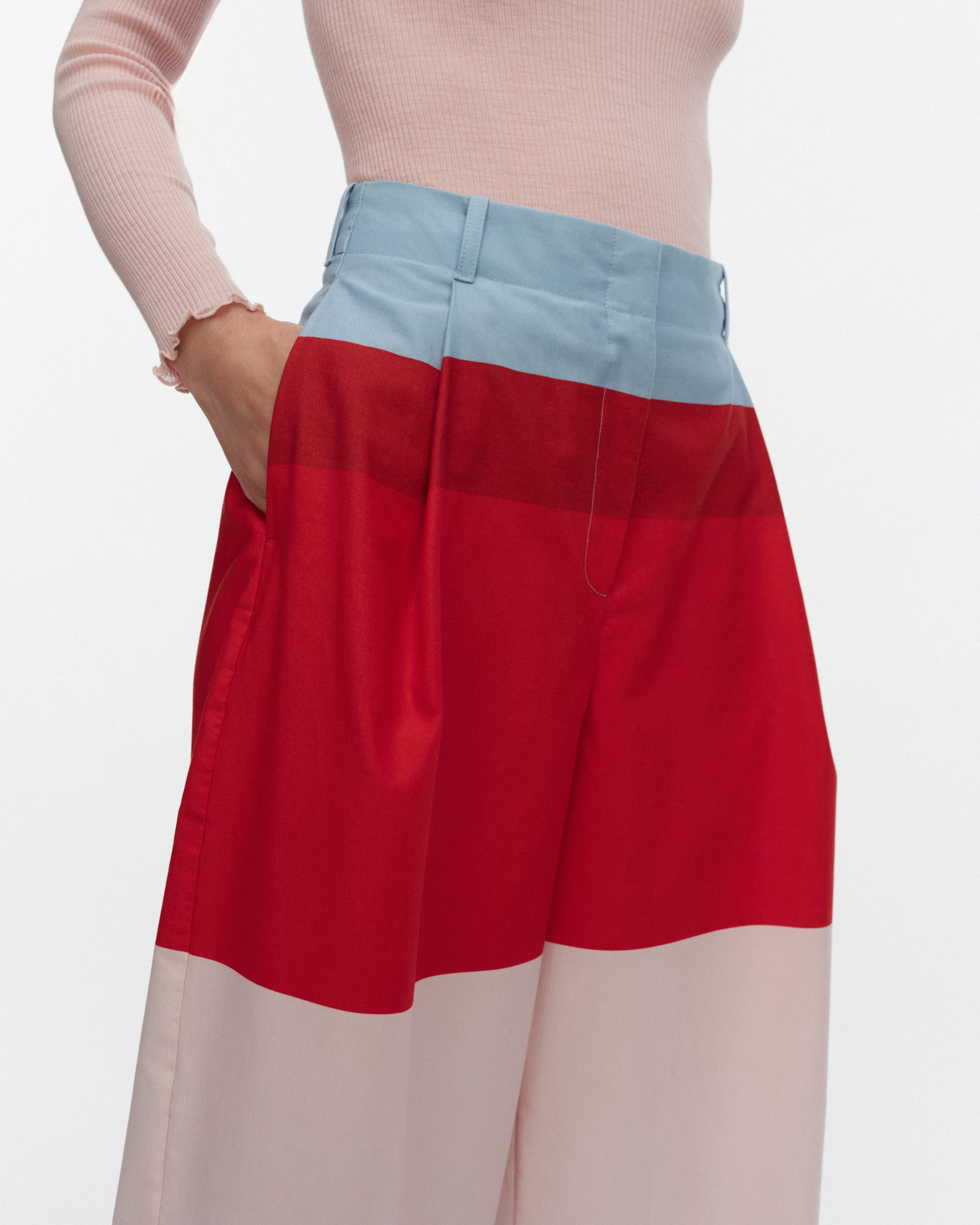 Veikata Hennika, Trousers, red, light pink, light blue,