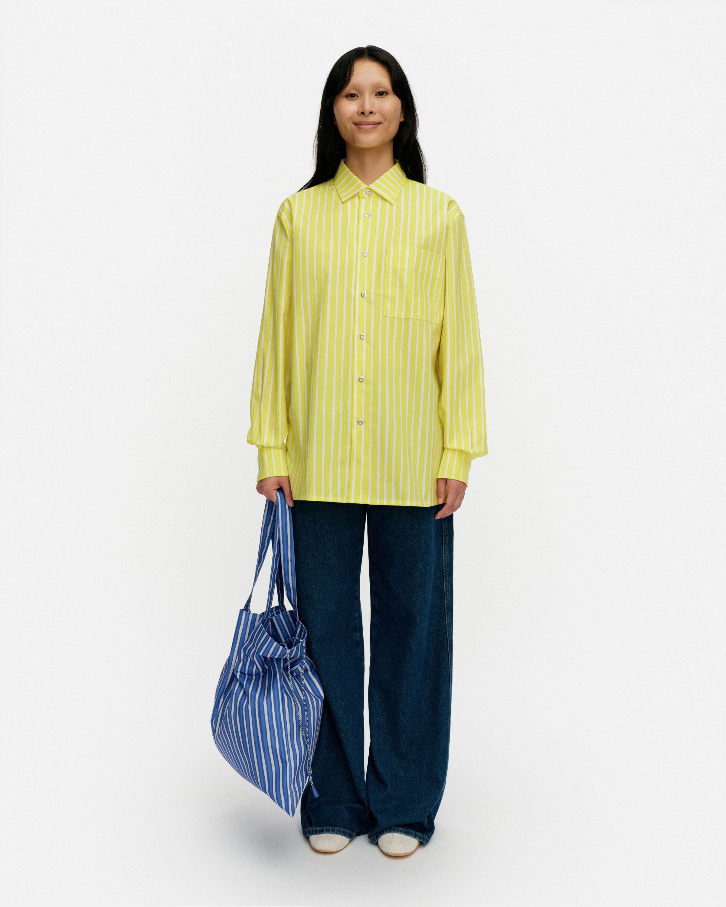 トップス Marimekko Jokapoika 2017 yellow s size Jokapoika Kioski cotton shirt | Marimekko