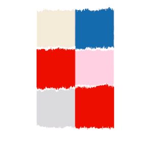 white, red, blue