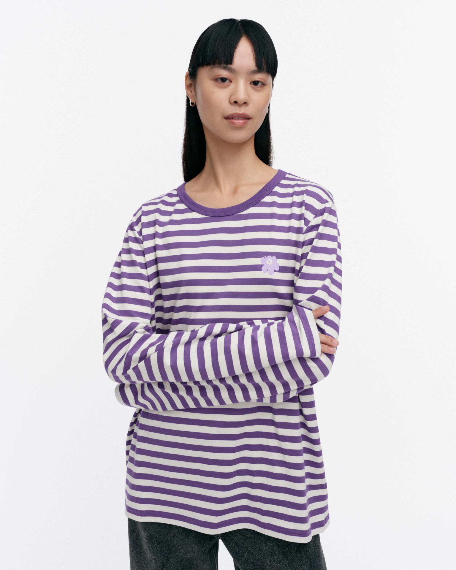 Tasaraita Unisex Unikko, Kioski jersey shirt, purple, off white,
