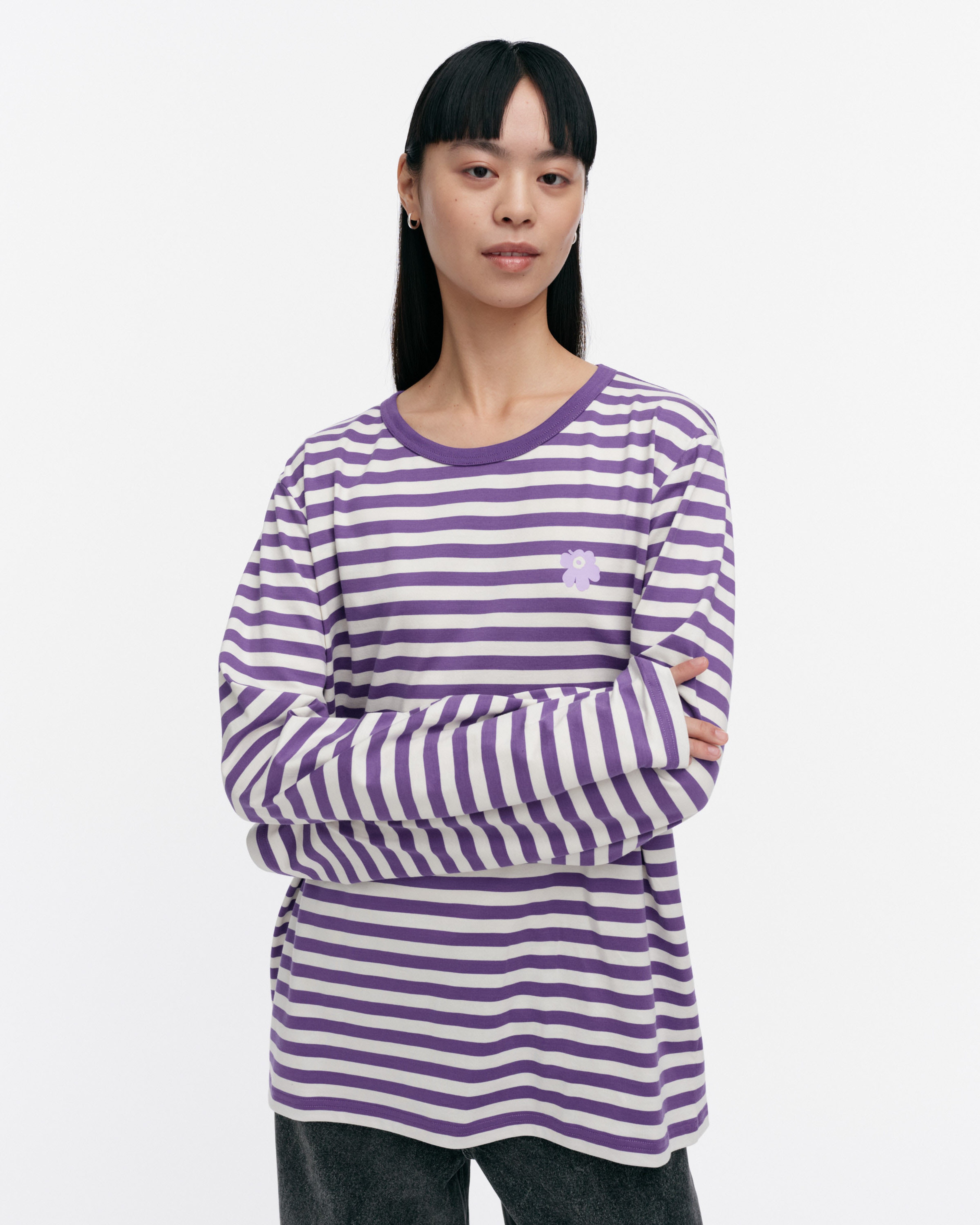 Tasaraita Unisex Unikko, Kioski jersey shirt, purple, off white,