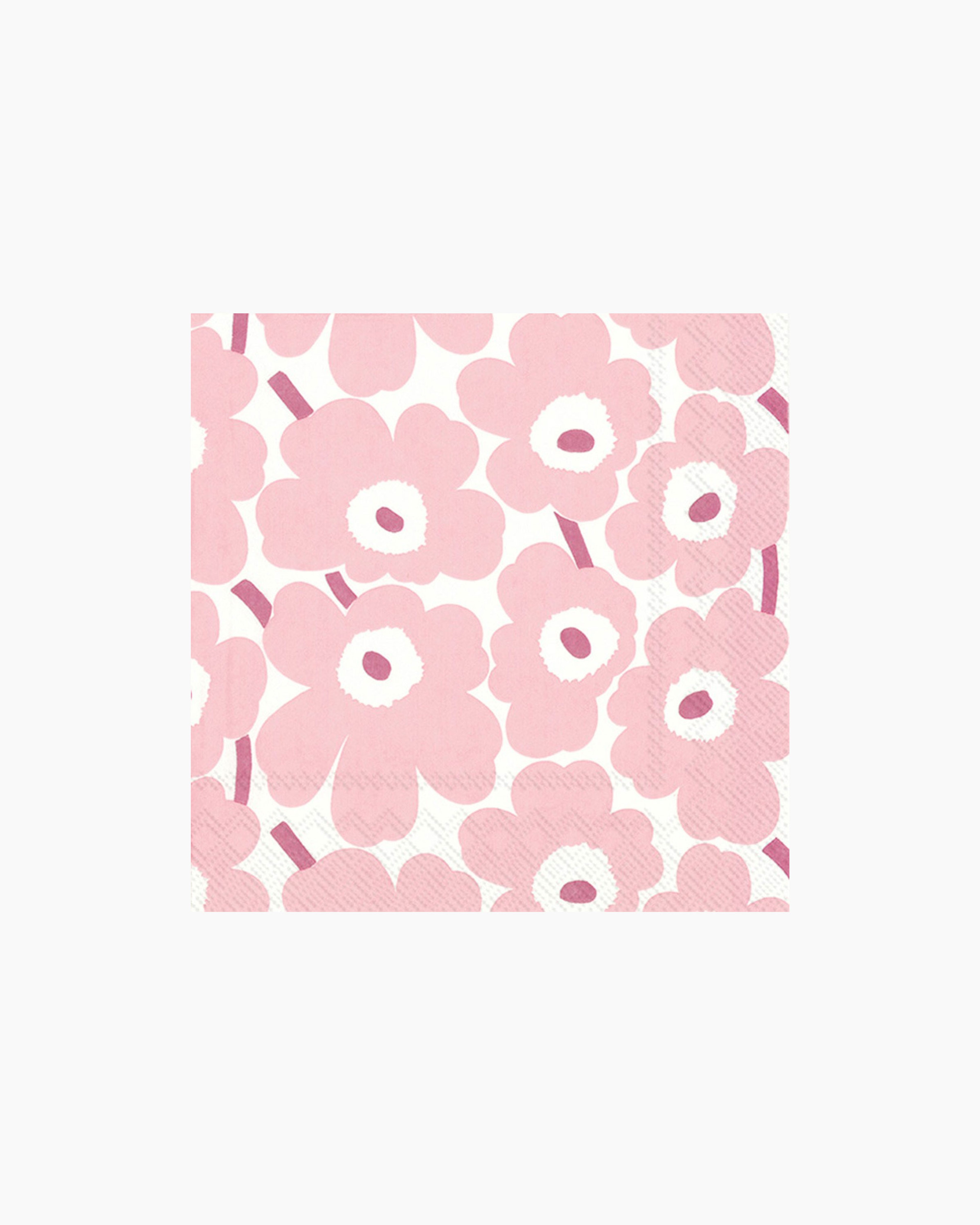 Mini Unikko, Paper napkin 25x25 cm, white,pink,light purple,