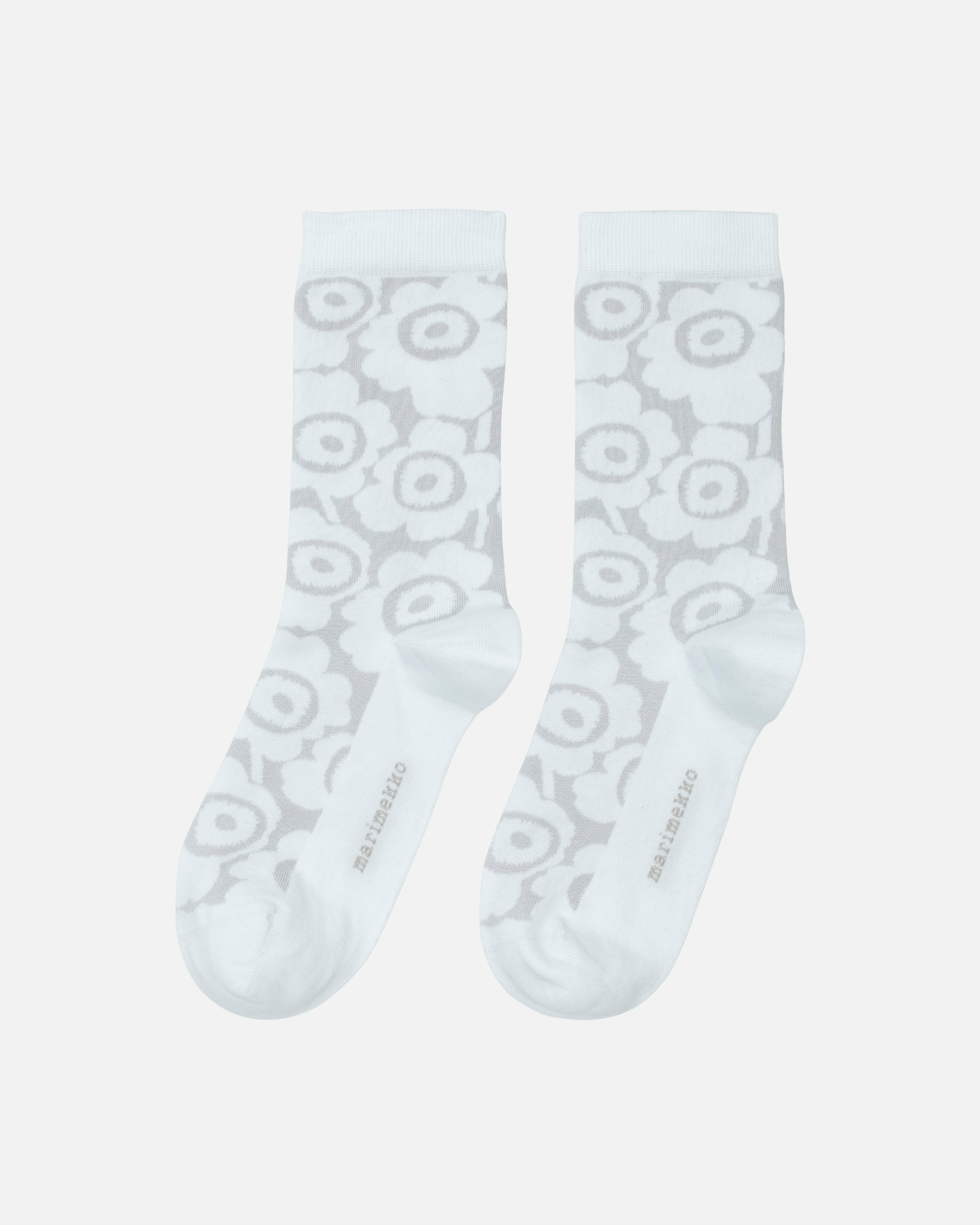 Linjaus Unikko, Socks, white, light grey,