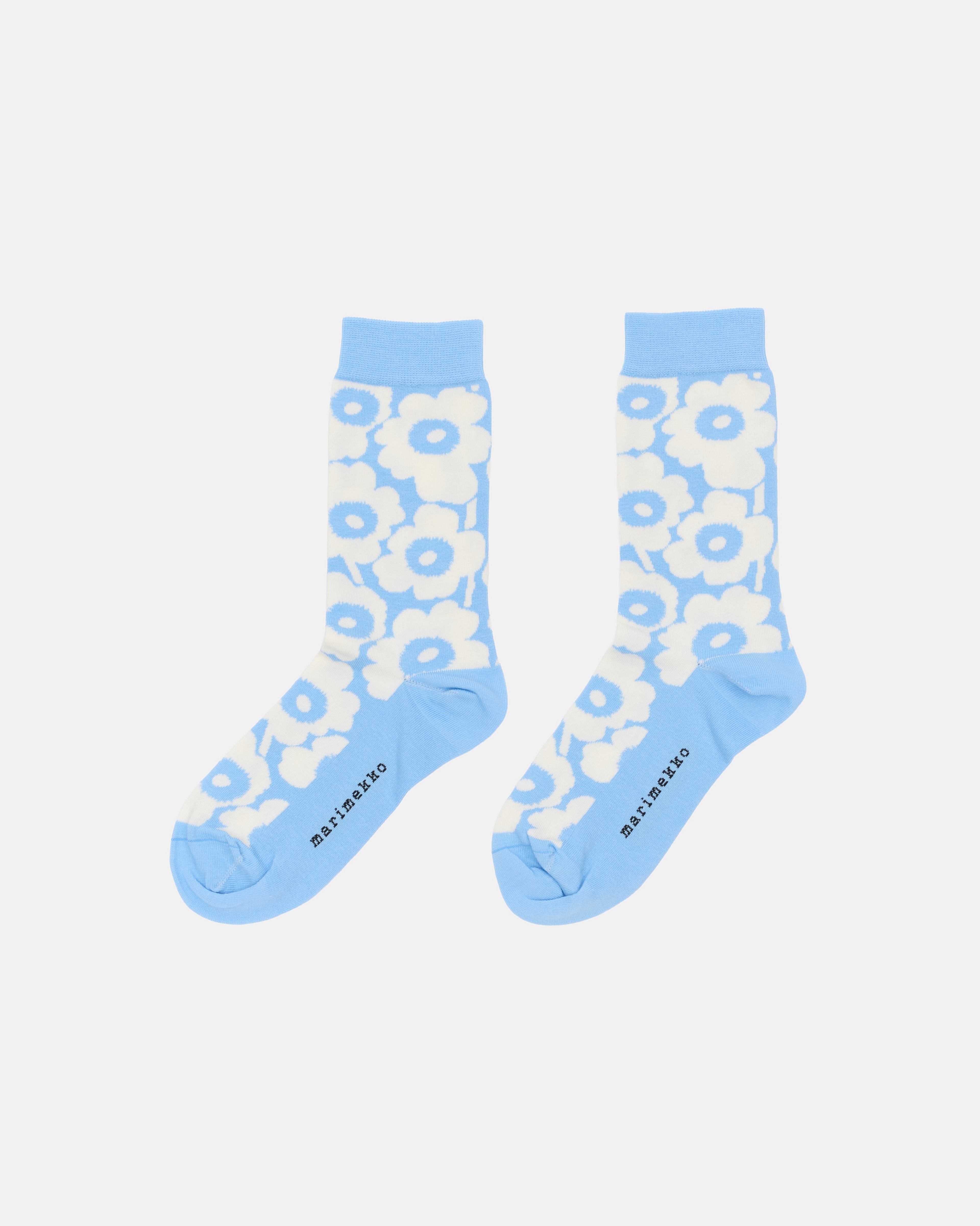 Linjaus Unikko, Socks, light blue, off white,