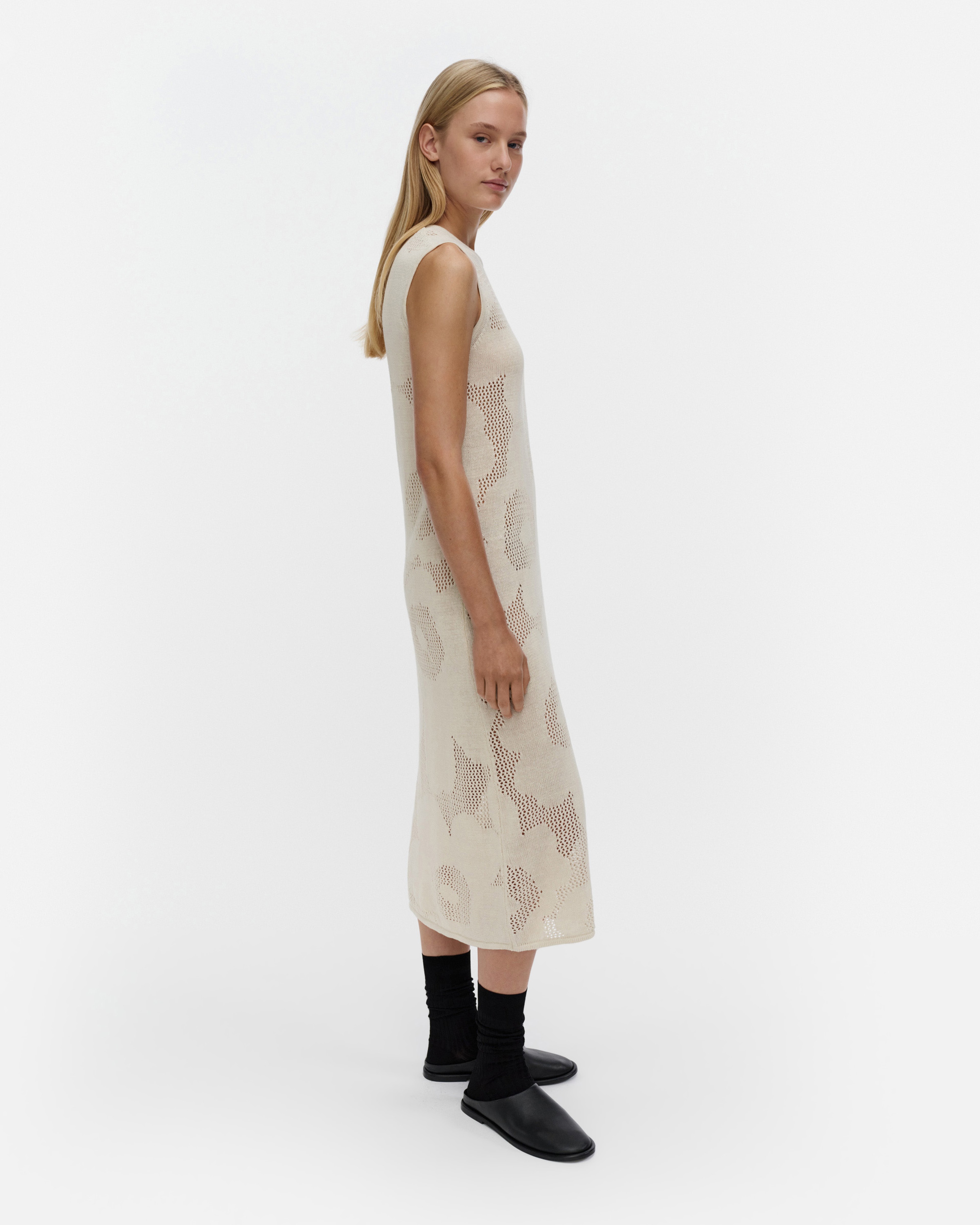 Luonnos Unikko, Knitted dress, off white,