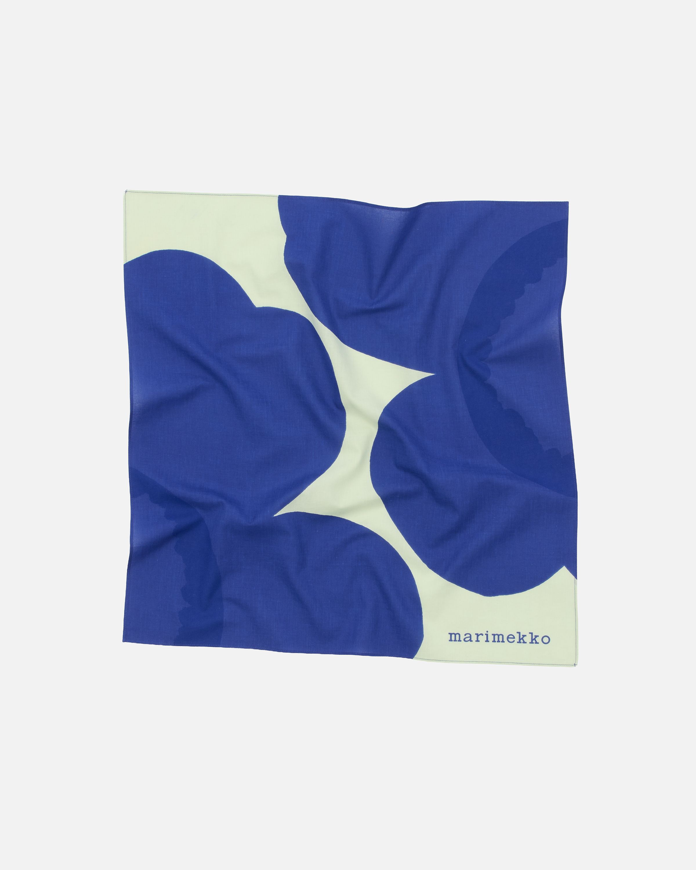 Astrilli Unikko Kioski scarf blue, light green, dark blue | Marimekko