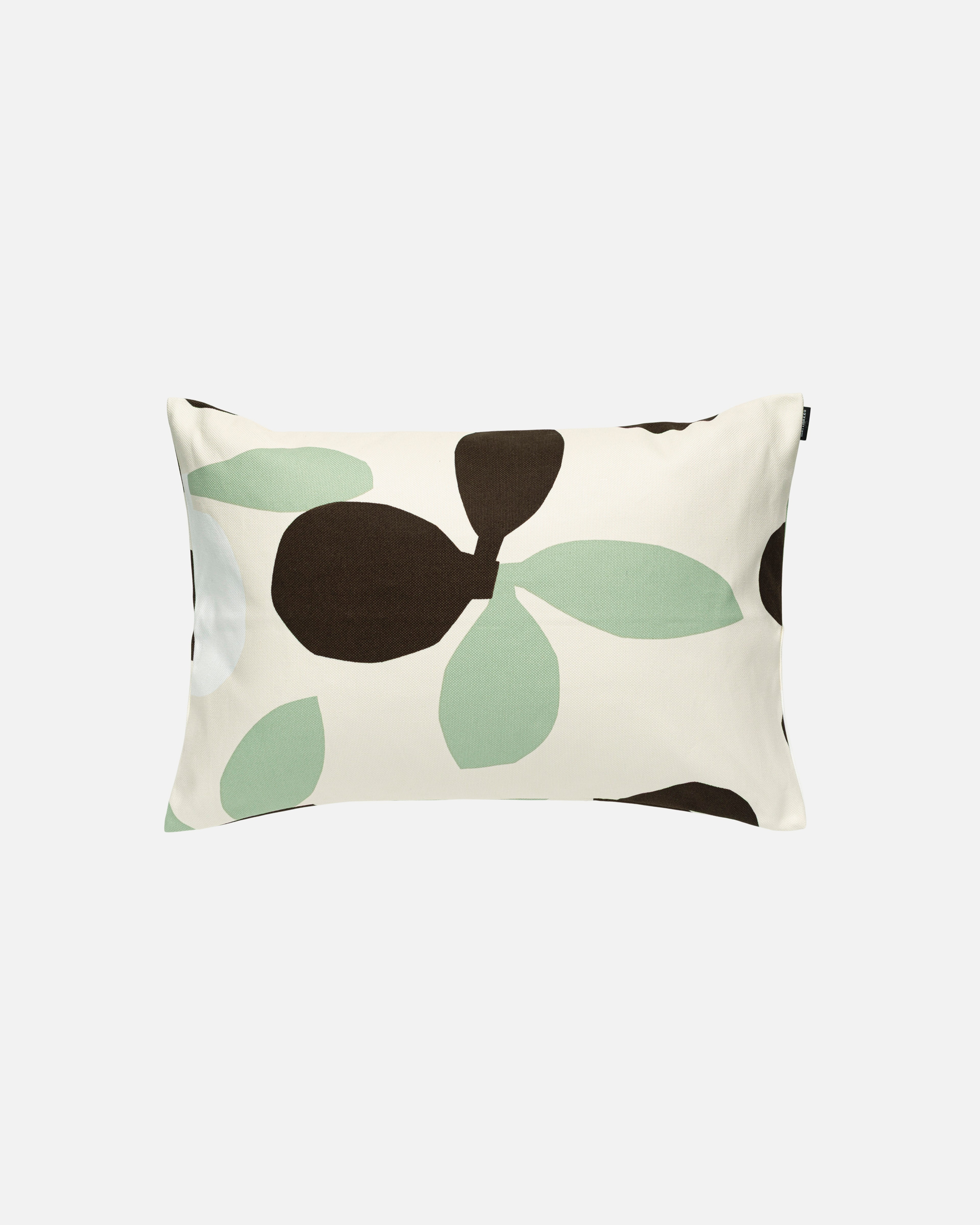 Pieni Omppo, Pillow cover, sand, charcoal, green,