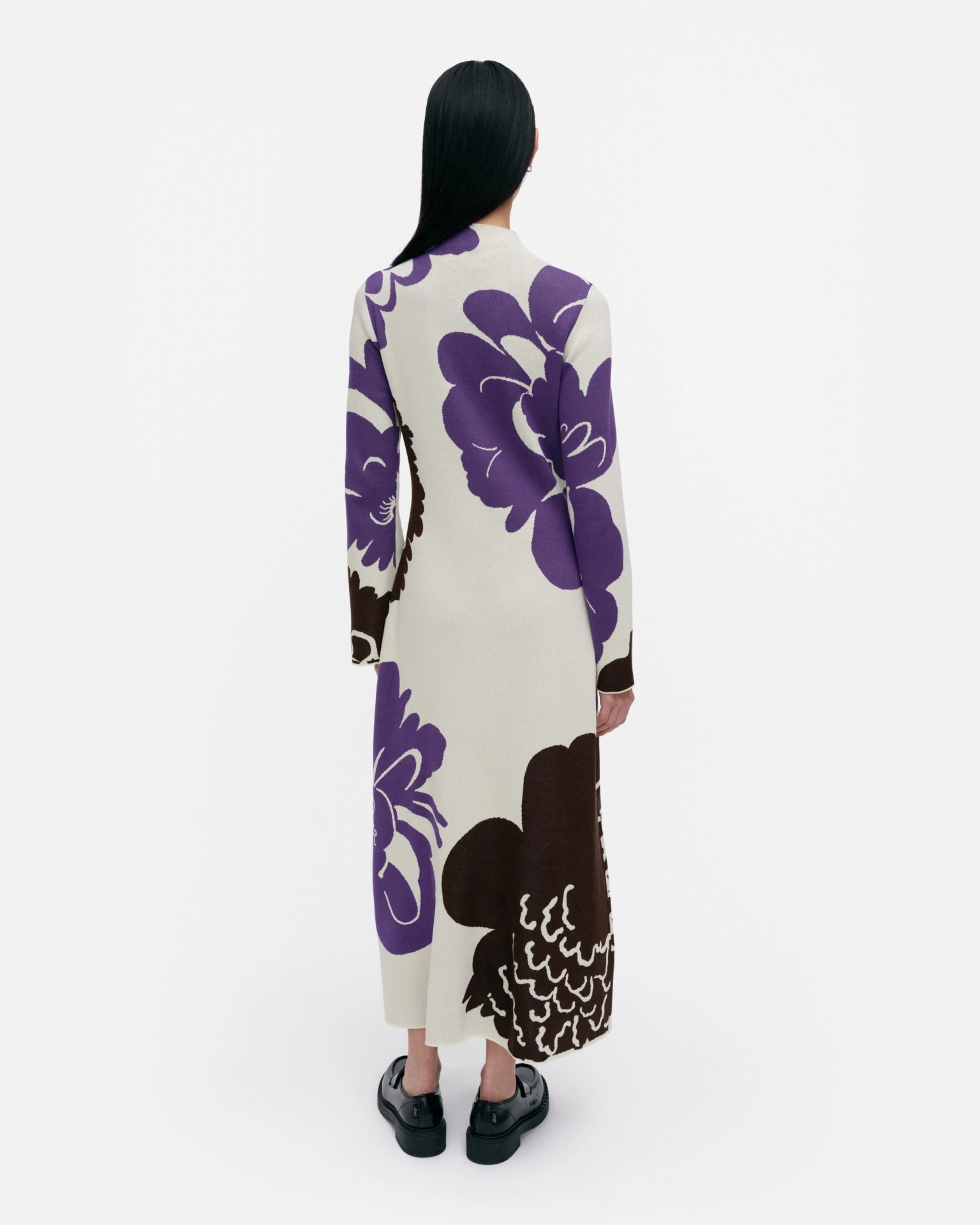 Syys Pioni, Knitted dress, brown, violet, light beige,