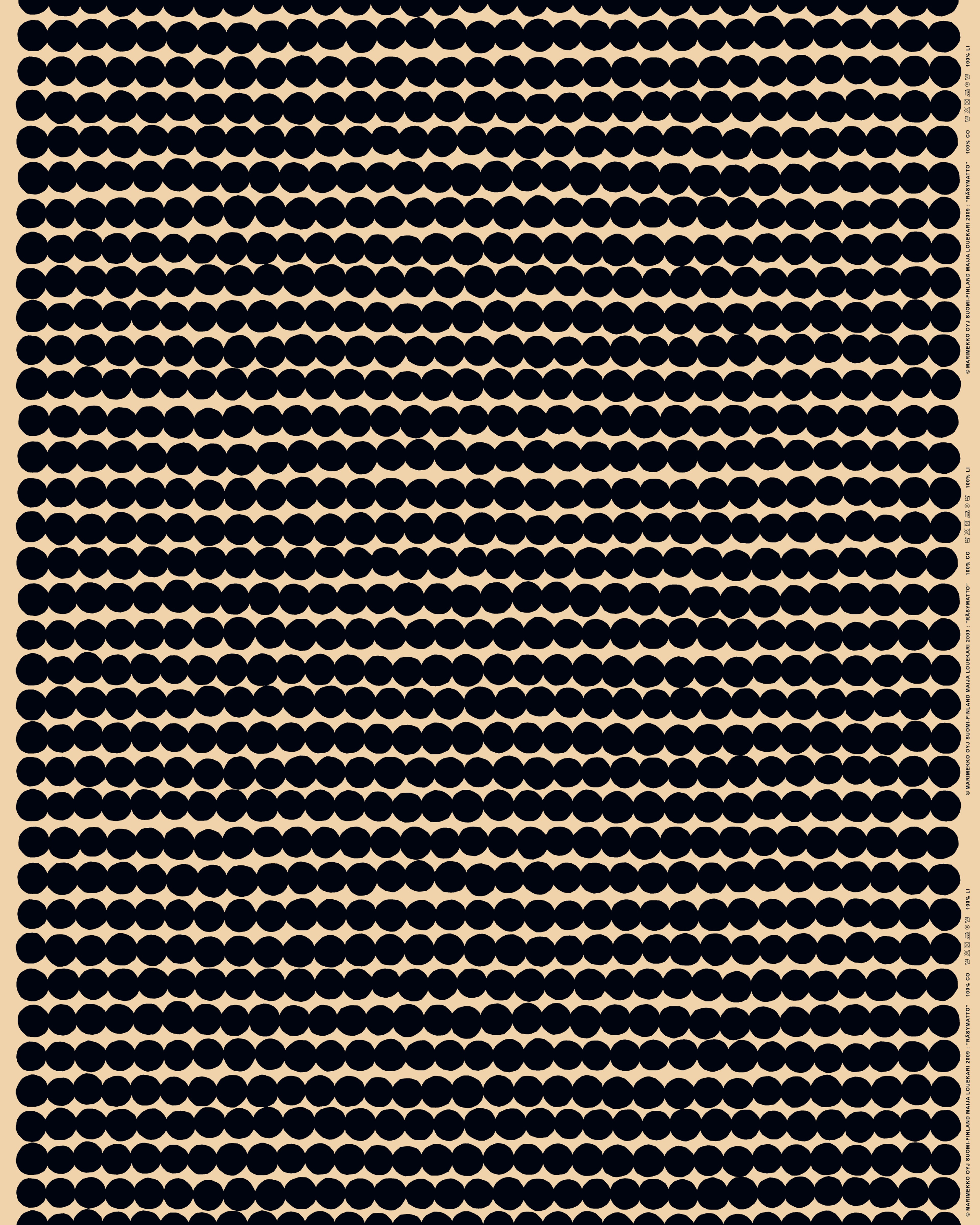 Räsymatto, Cotton linen fabric, linen,black,