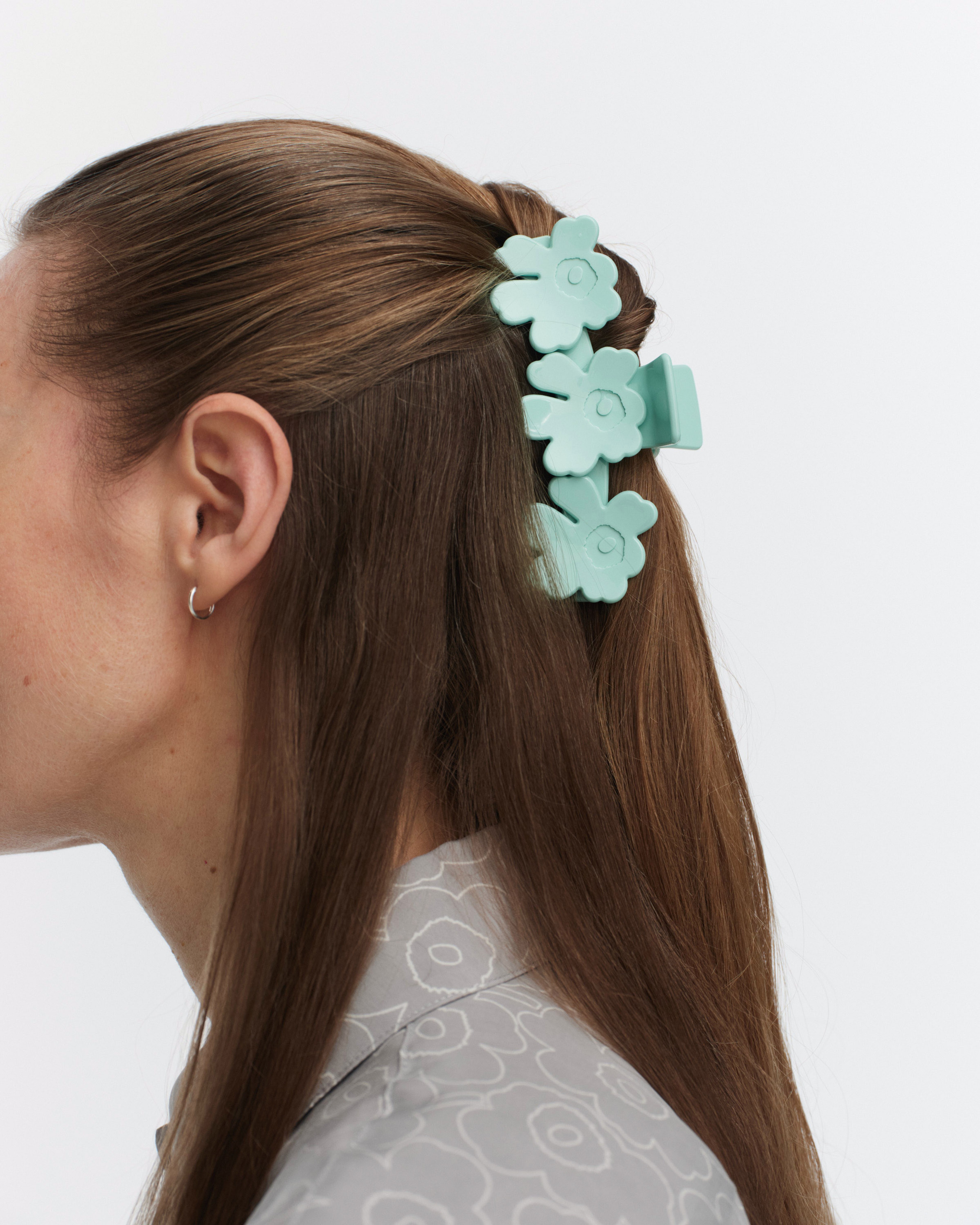 Mini Unikko Hair Clip, mint,