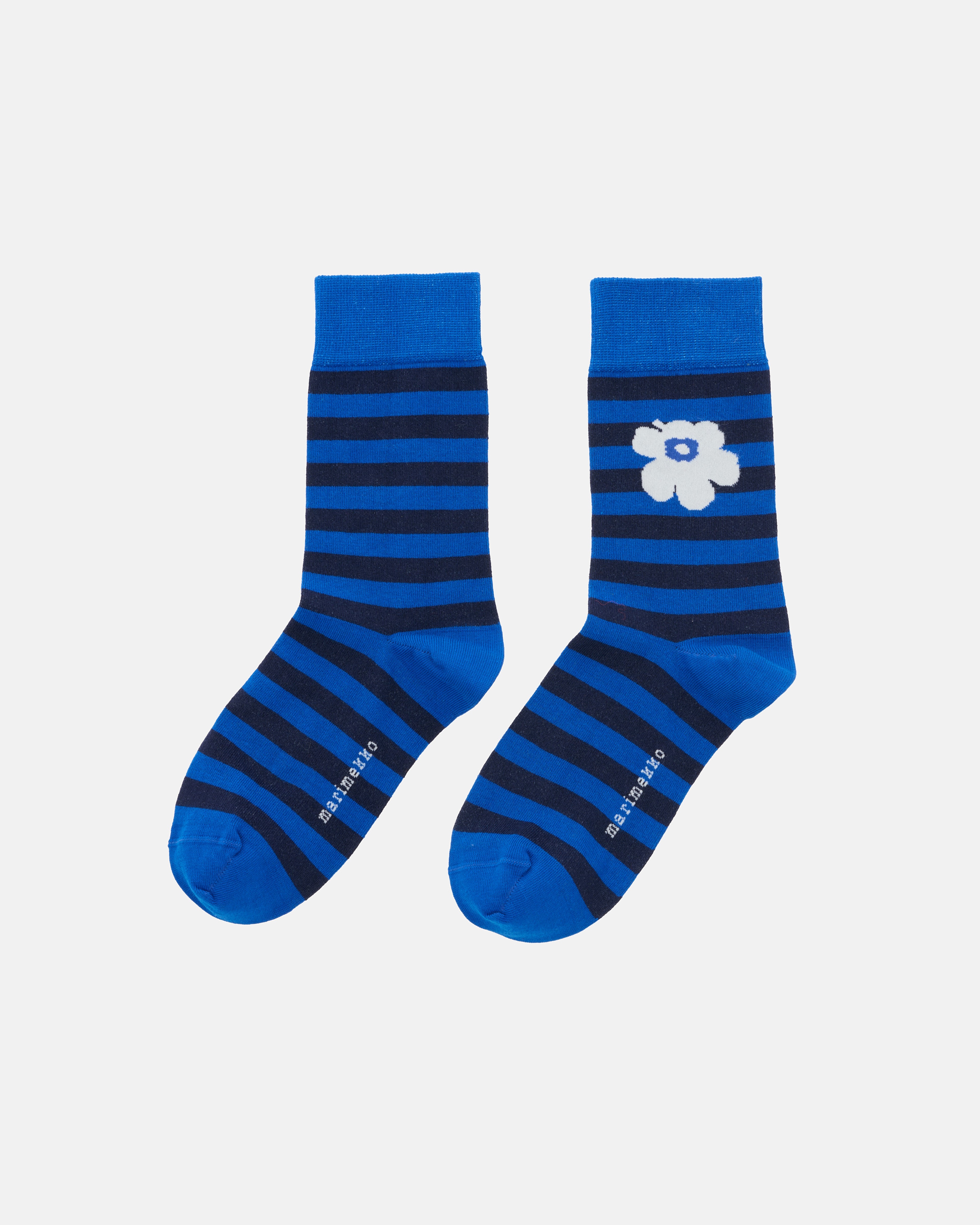 Kasvaa Tasaraita Unikko One, Socken, blau, dunkelblau, hellblau,