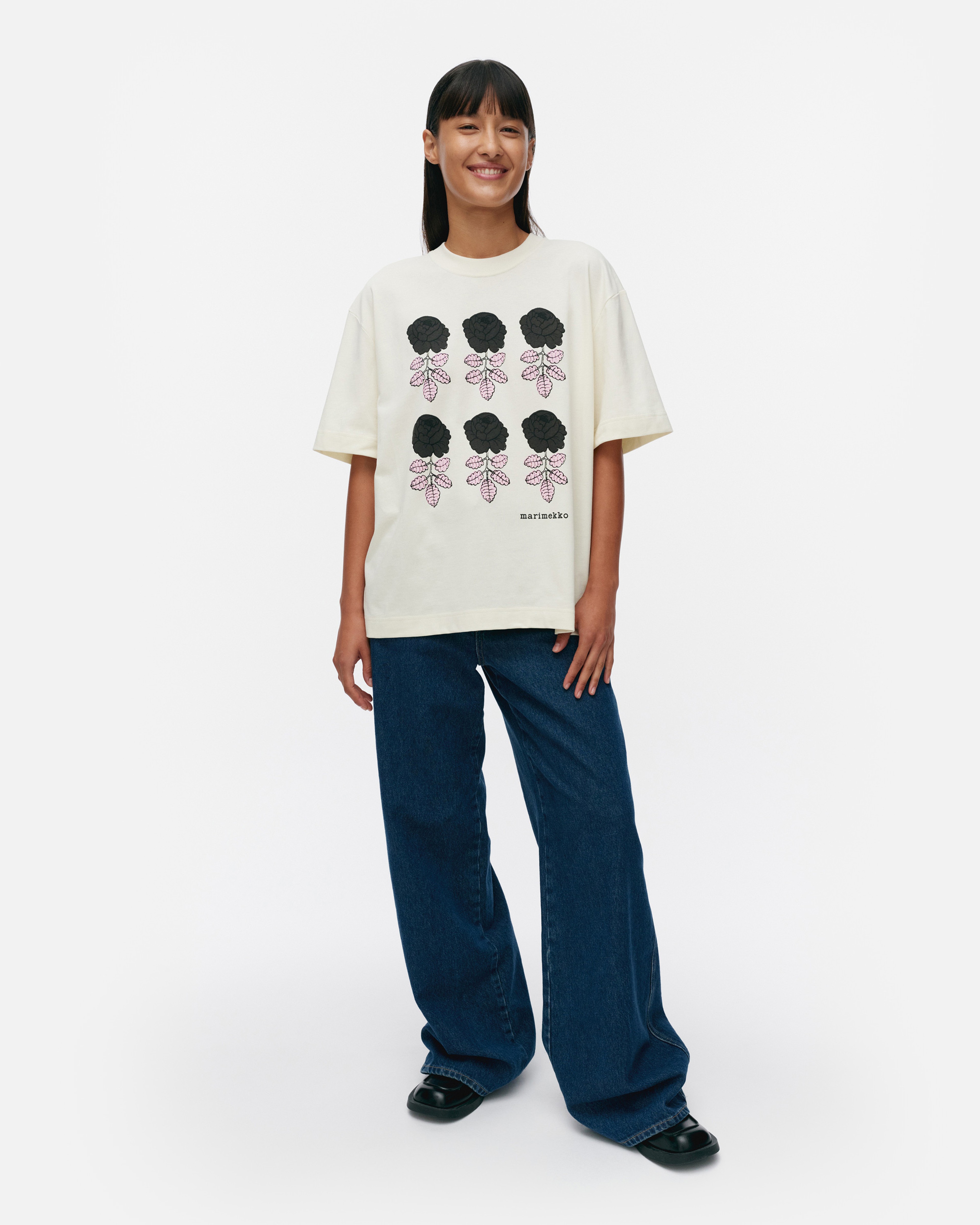 Veisto Vihkiruusu Placement, T-Shirt „Kioski“, cremeweiß, hellrosa, dunkelgrau,