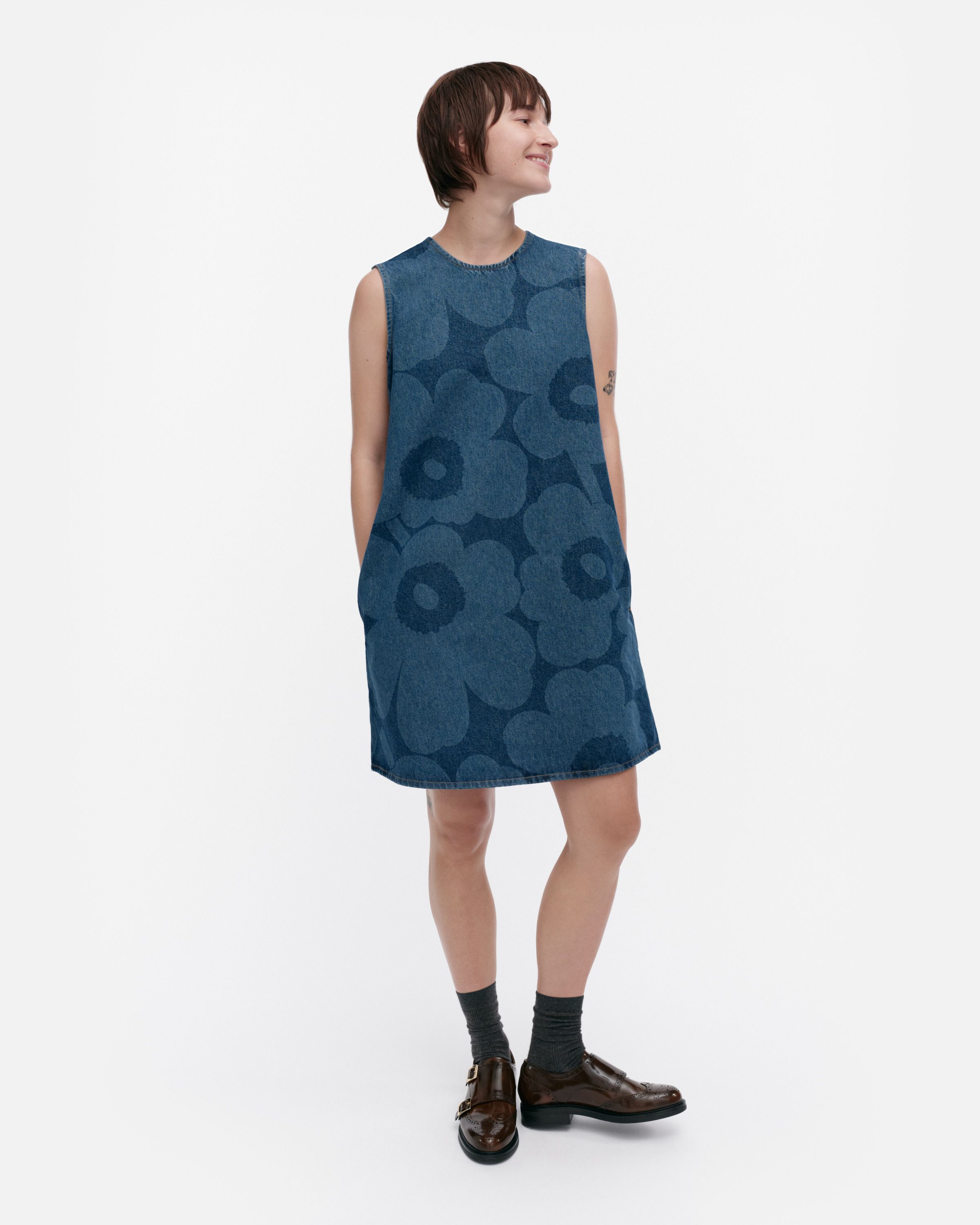 marimekko - Maridenim Somasti Unikko デニムワンピース Maridenim Somasti Unikko Denim dress | Marimekko
