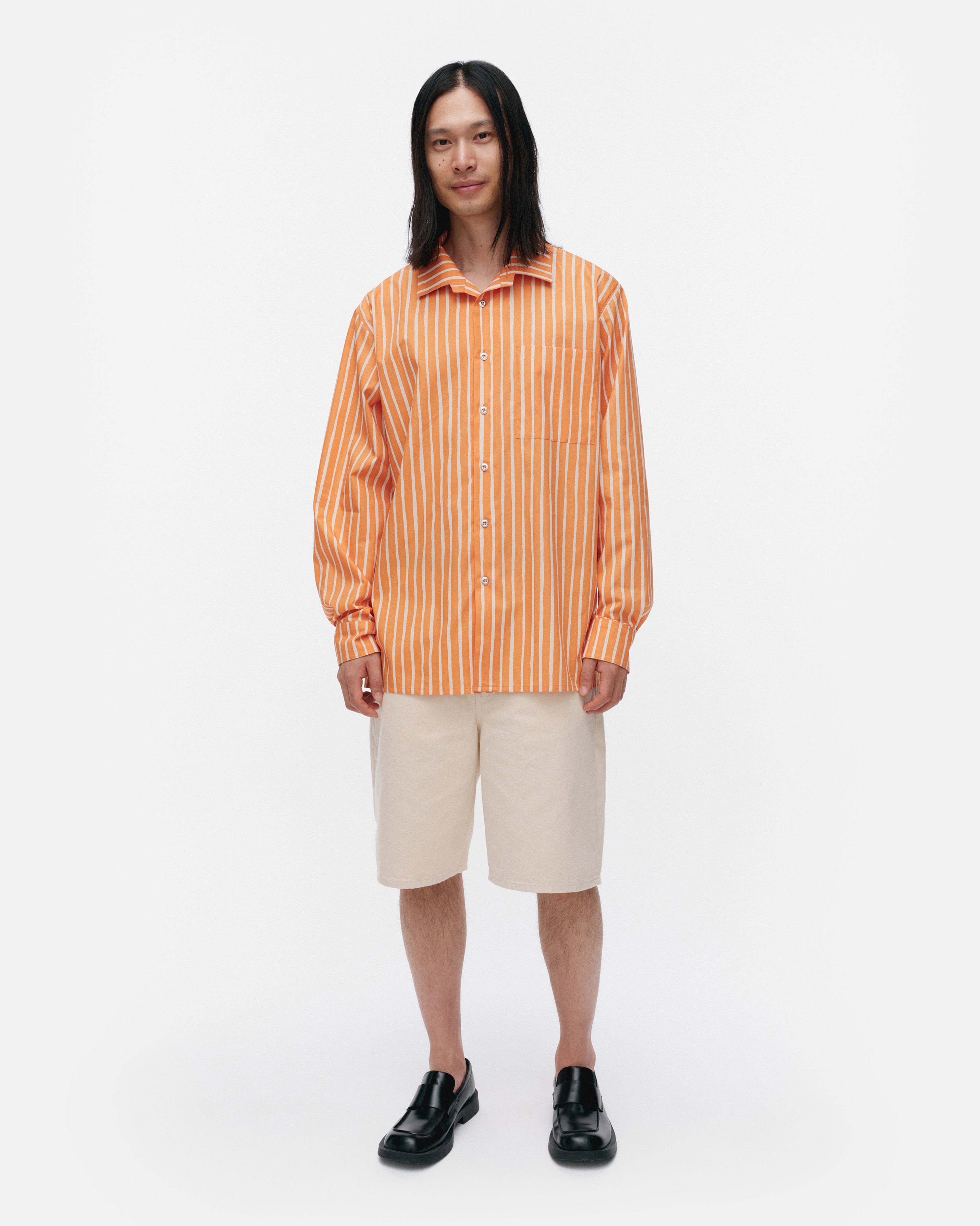 Jokapoika, Kioski cotton shirt, off white, orange,
