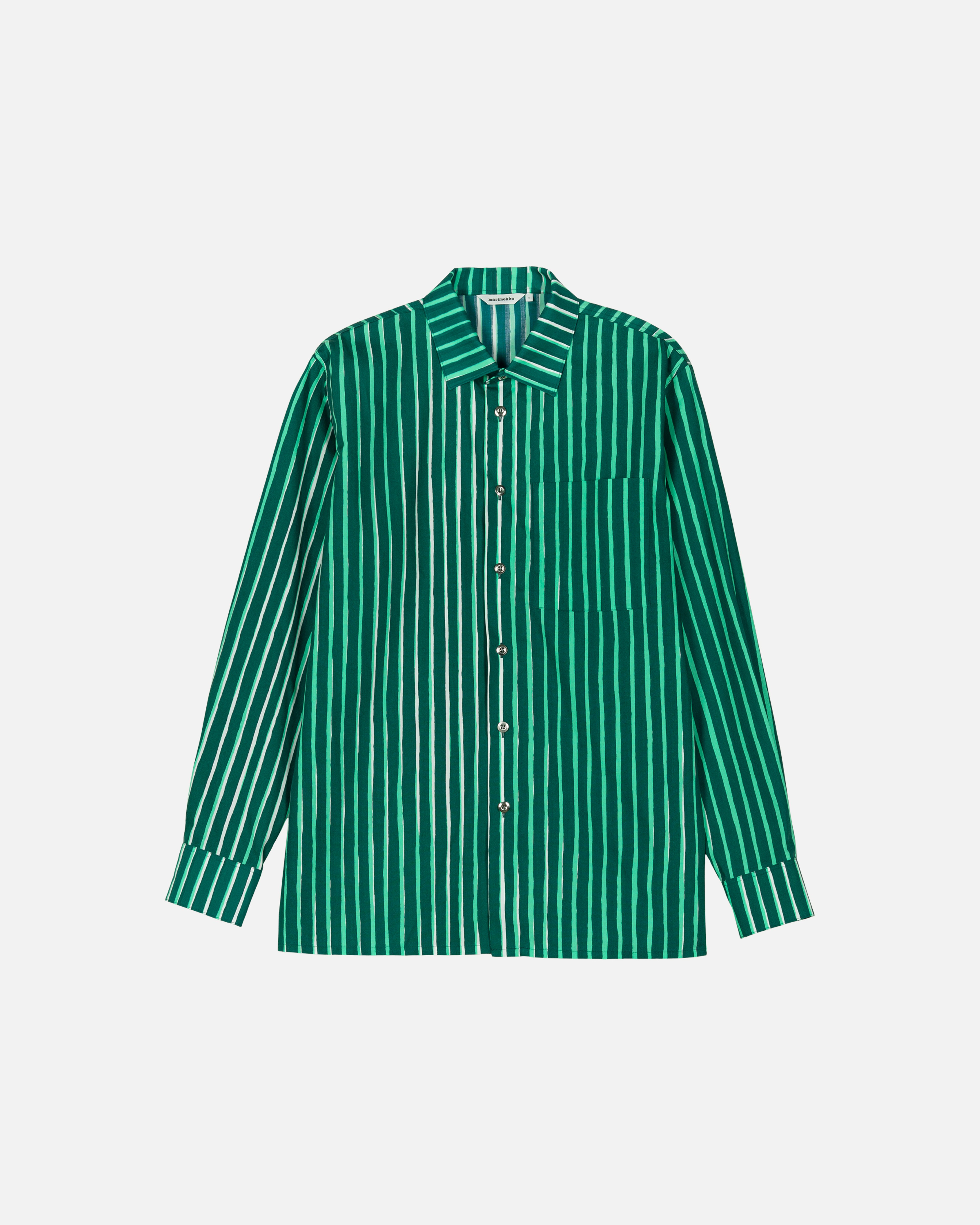 Jokapoika, Kioski cotton shirt, dark green, turquoise, white,