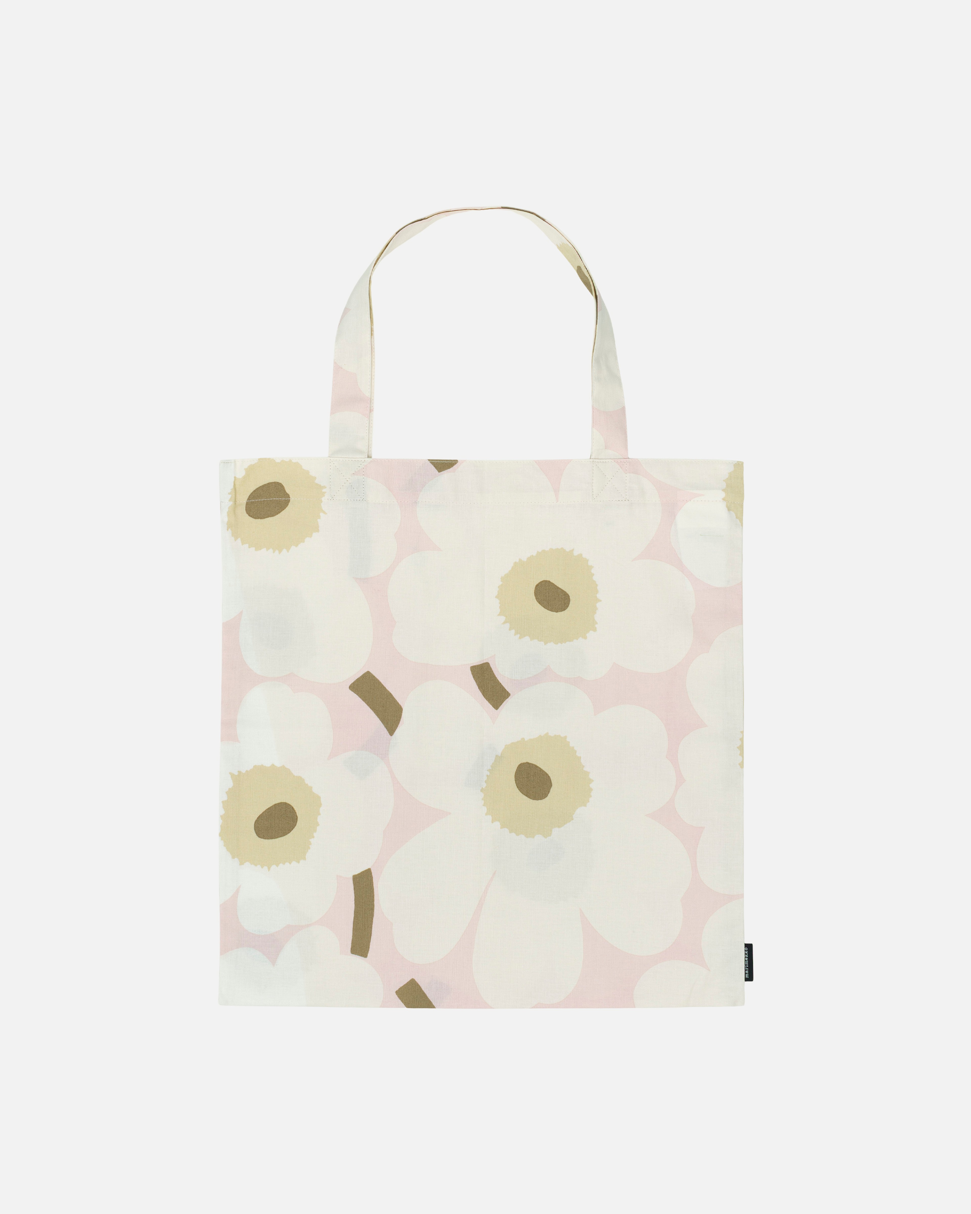 Pieni Unikko, Bag 43x44 cm, pink, off white, sand,