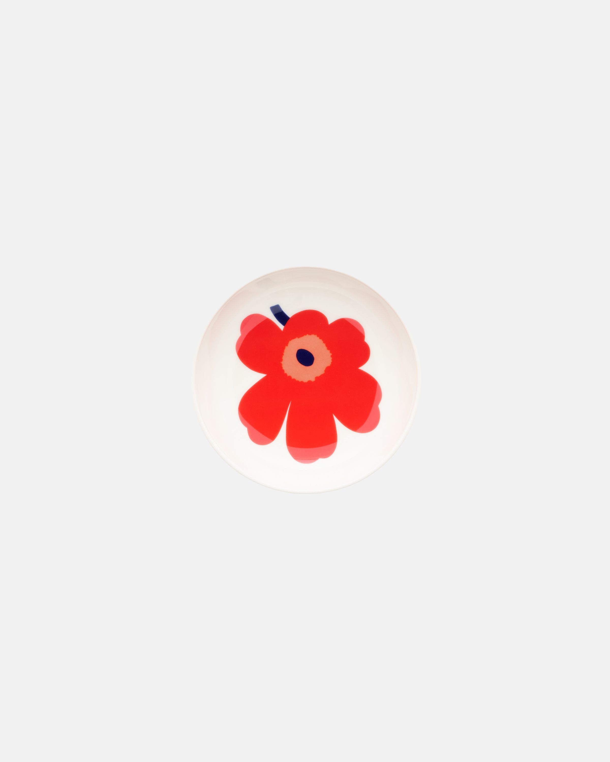 Oiva / Unikko Dish 13 cm white, red, blue | Marimekko