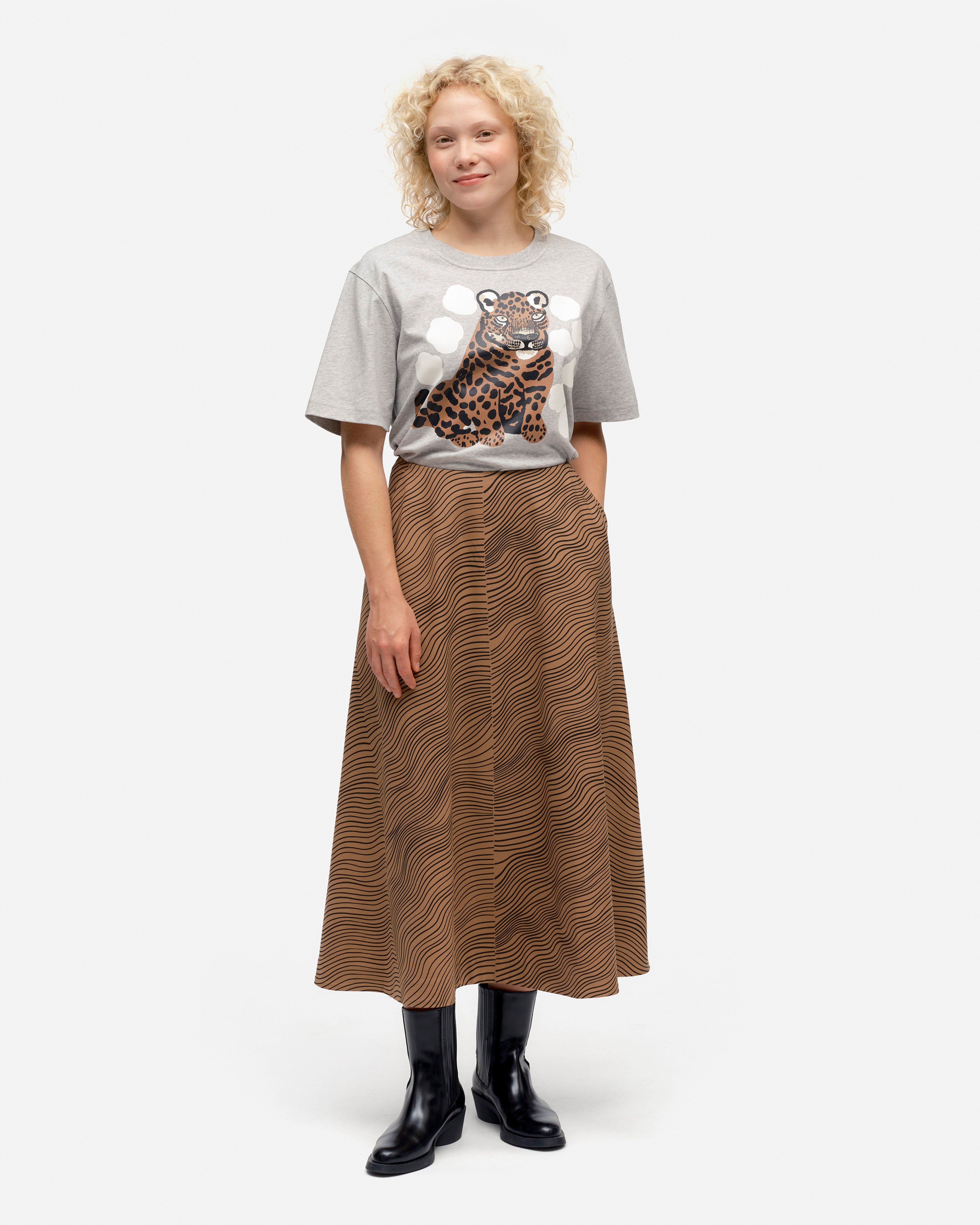 Tasismi Näkki, Wool mix skirt, black, brown,