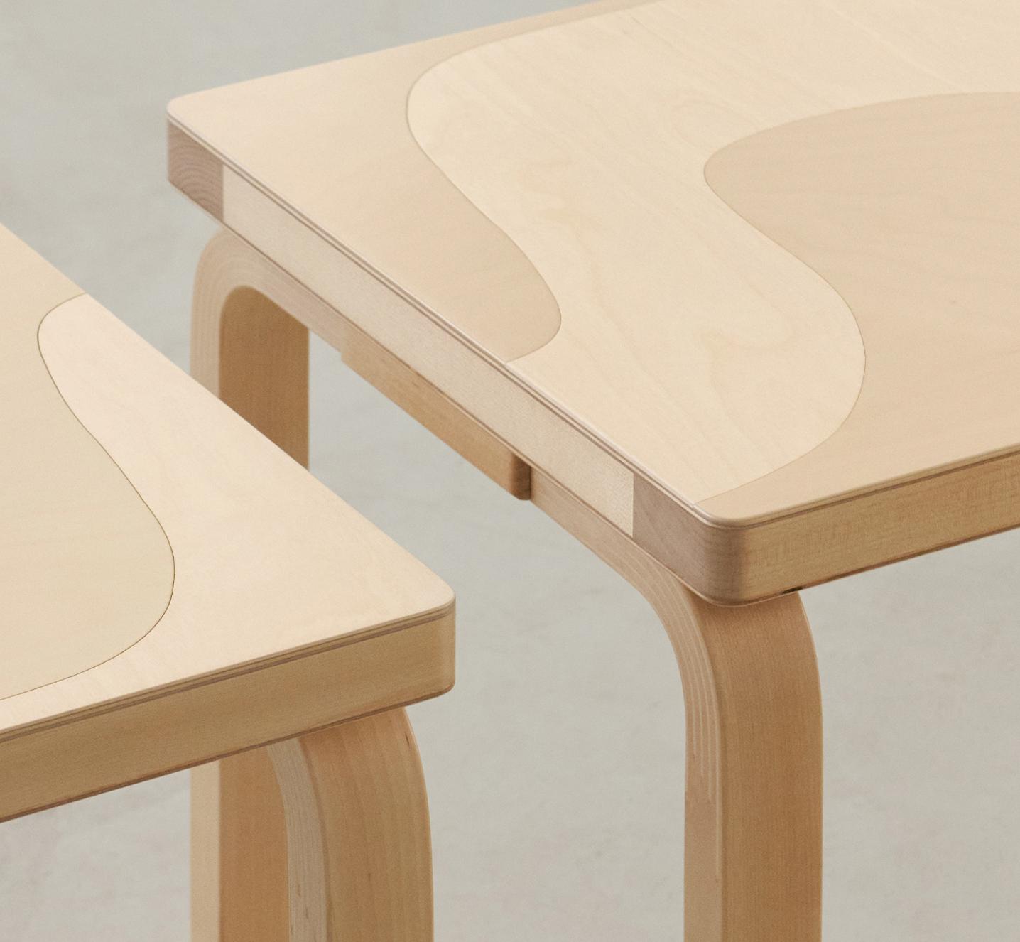 Artek + Marimekko-Tisch.