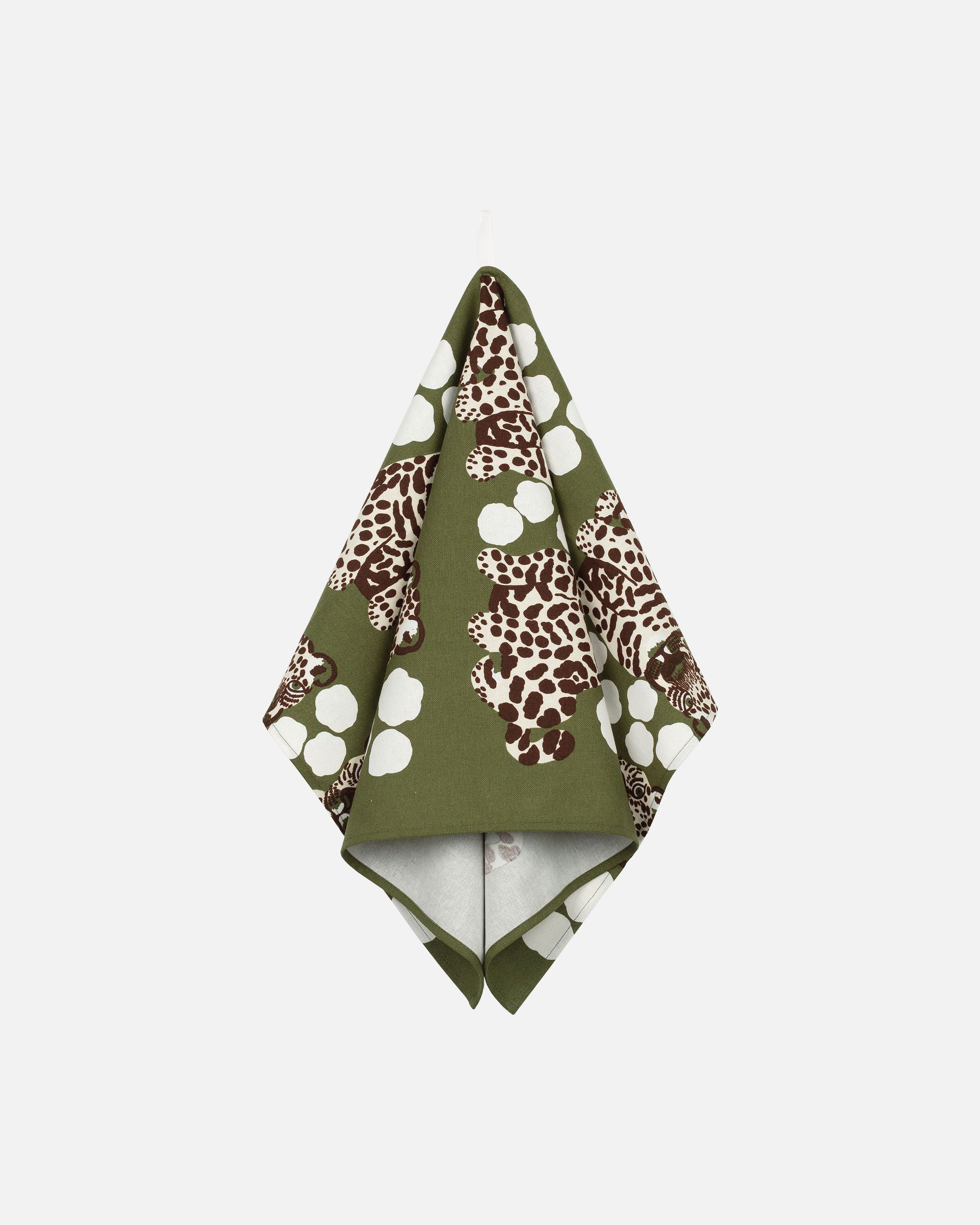 Kaksoset Kitchen towel green, dk.brown, lt.beige | Marimekko