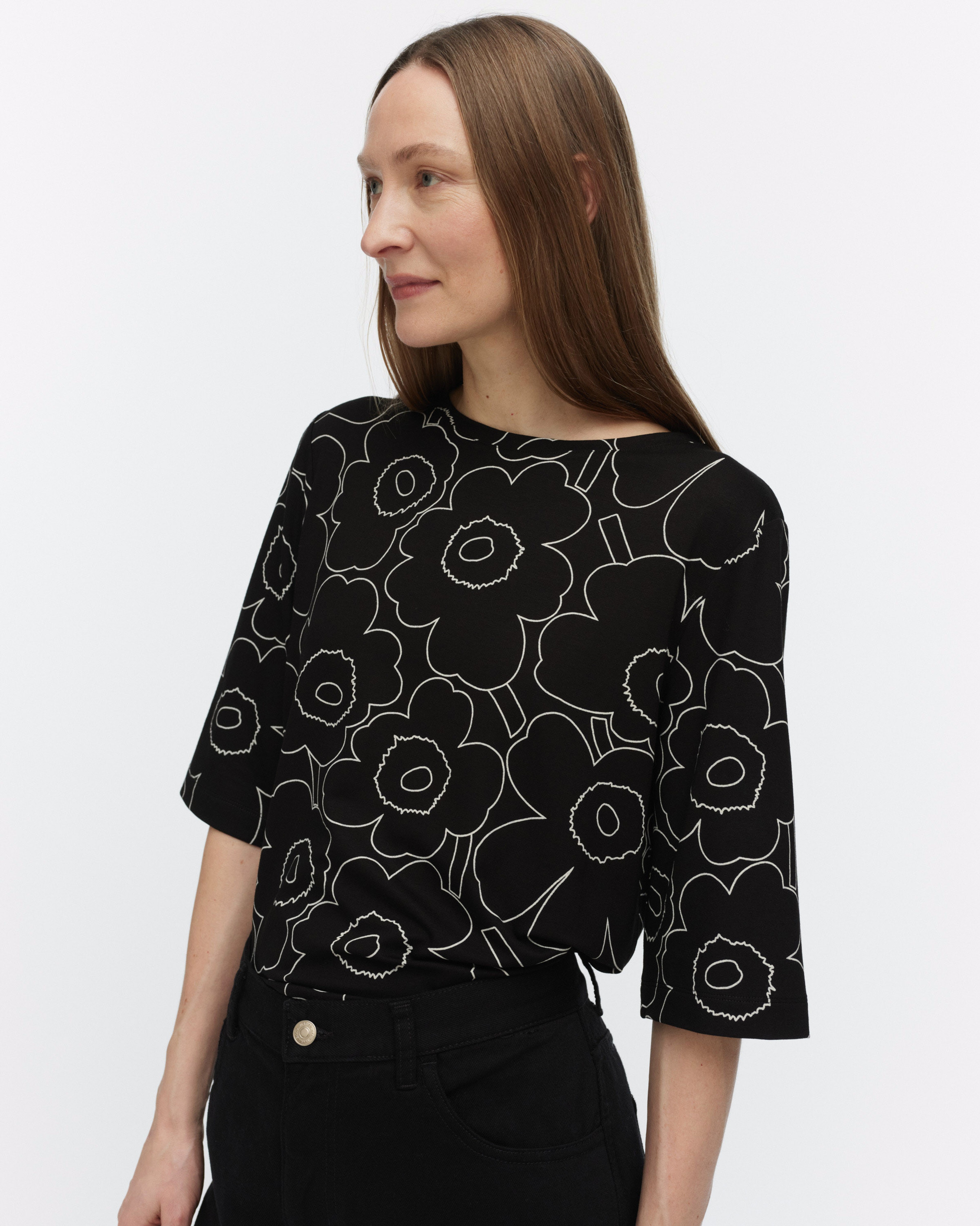 Kollaasi Piirto Unikko, Jersey shirt, black, off white,