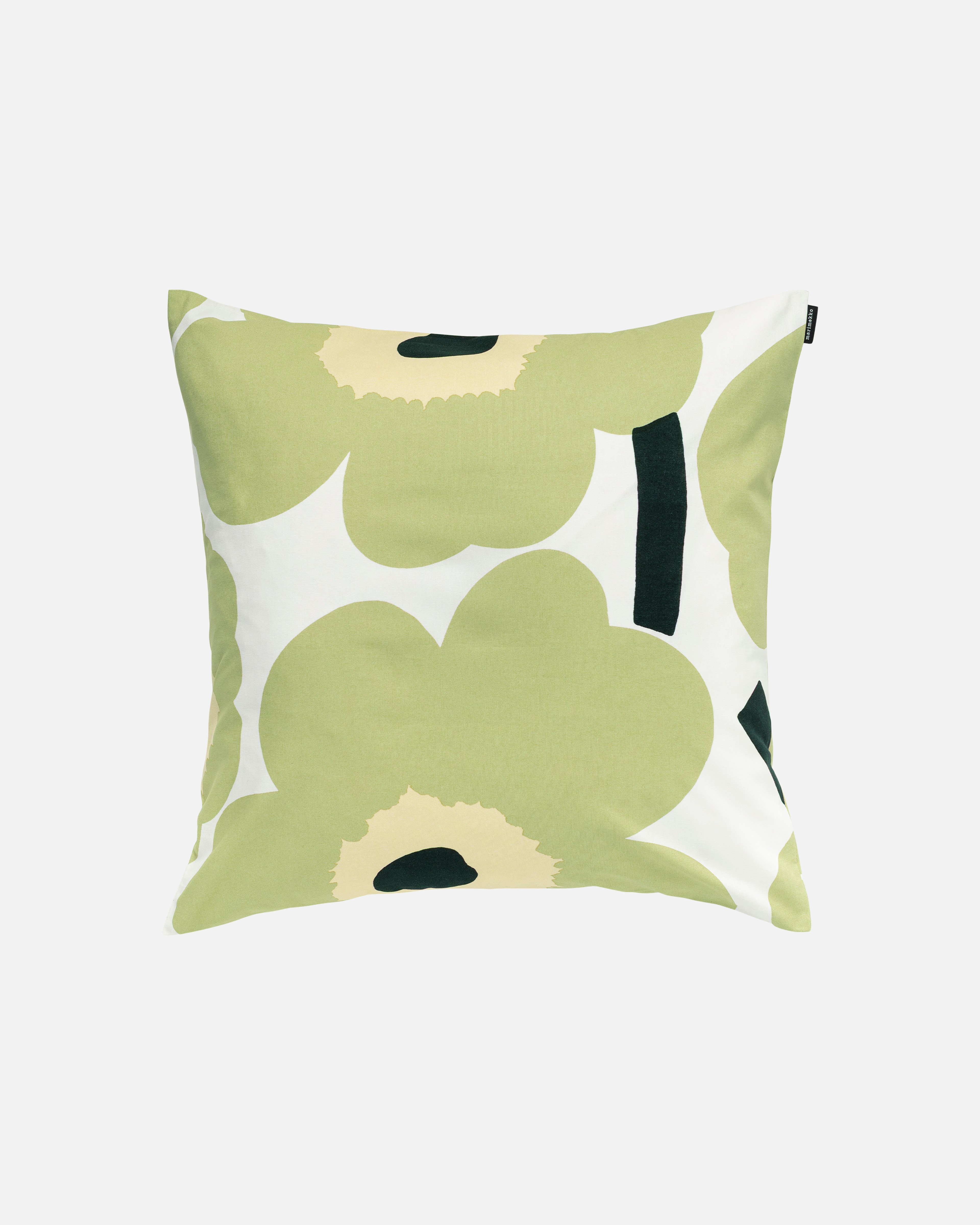 Unikko, Cushion cover 50x50 cm, white, pear, melon, dk.green,